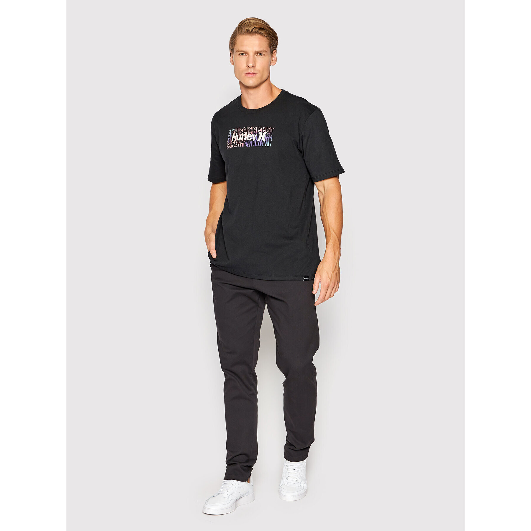 Hurley Тишърт Wash Venice Punk MTS0029760 Черен Regular Fit - Pepit.bg