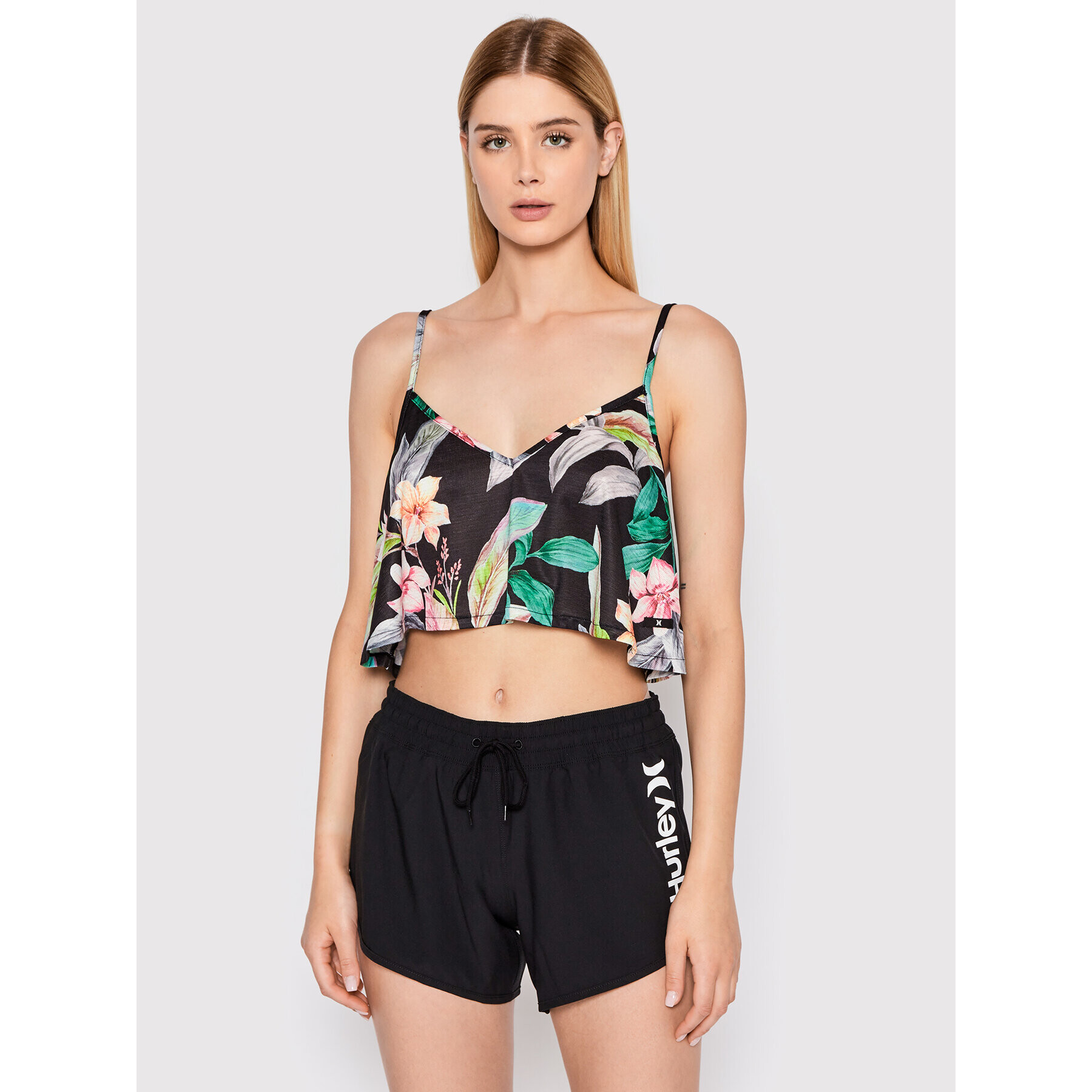 Hurley топ Flora V Front Flounce HC0100D Цветен Loose Fit - Pepit.bg