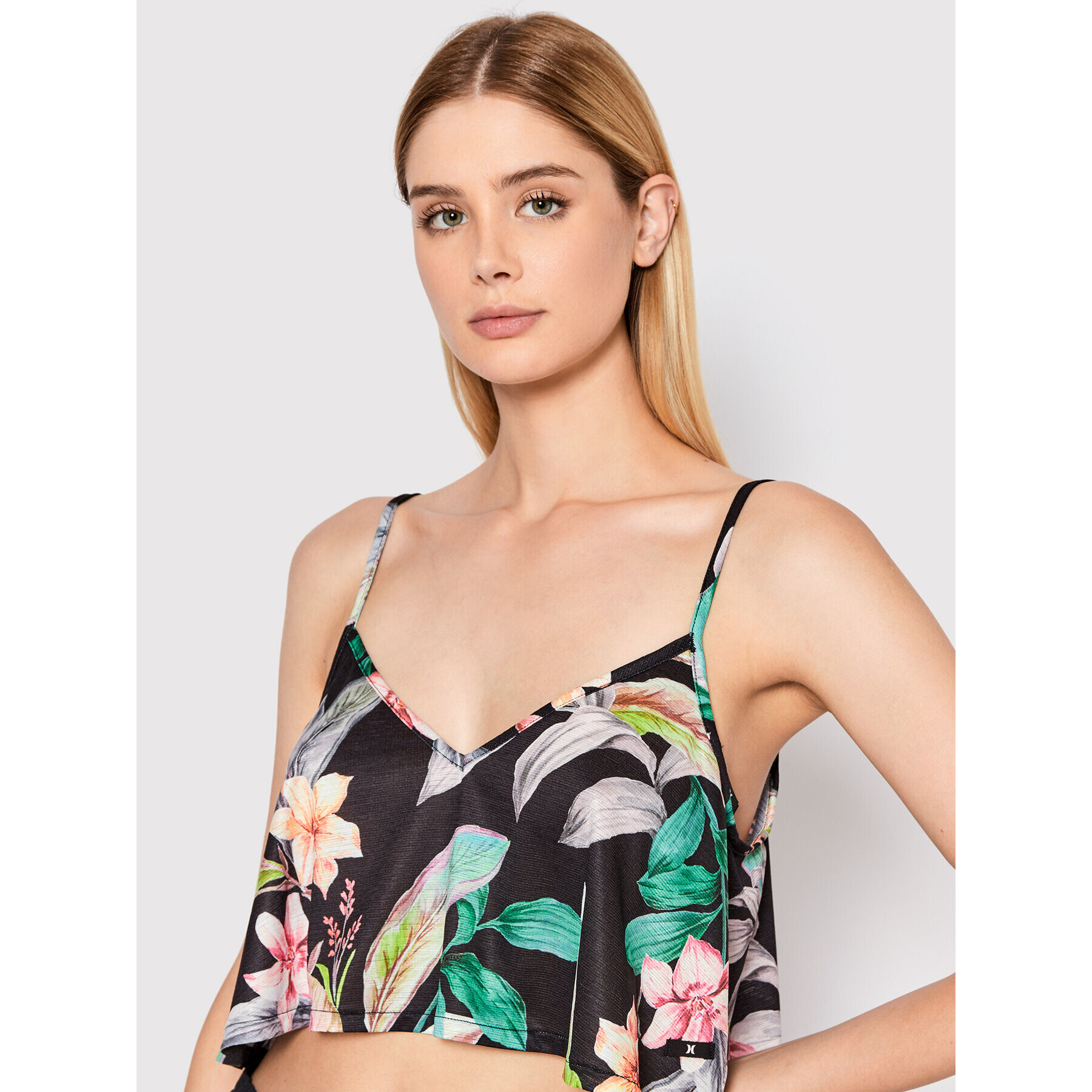Hurley топ Flora V Front Flounce HC0100D Цветен Loose Fit - Pepit.bg
