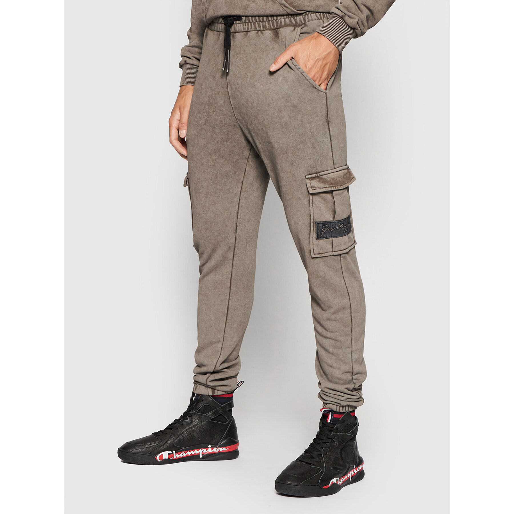 HYPE Долнище анцуг YWF-025 Кафяв Regular Fit - Pepit.bg