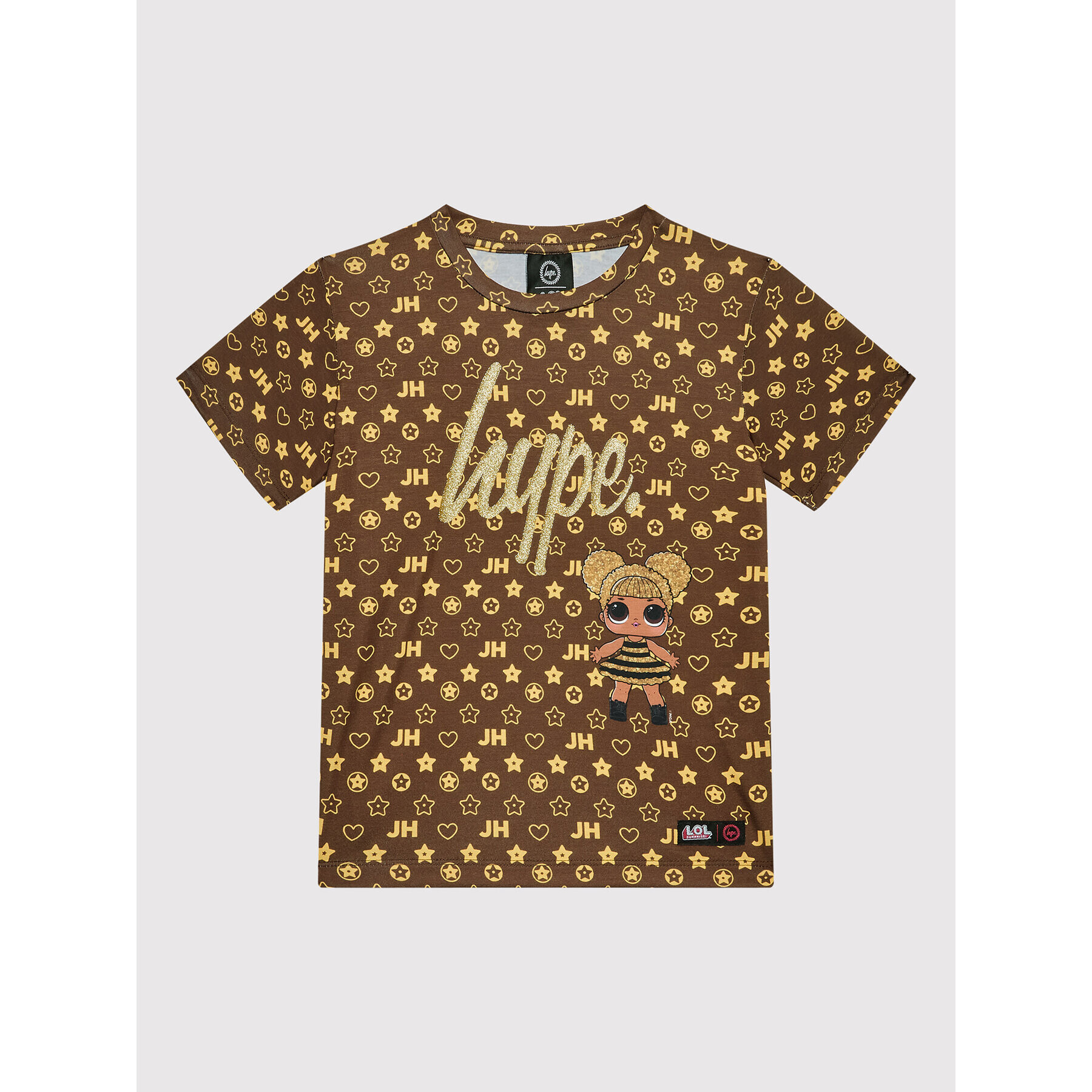 HYPE Тишърт L.O.L. LOLC21-005 Кафяв Regular Fit - Pepit.bg