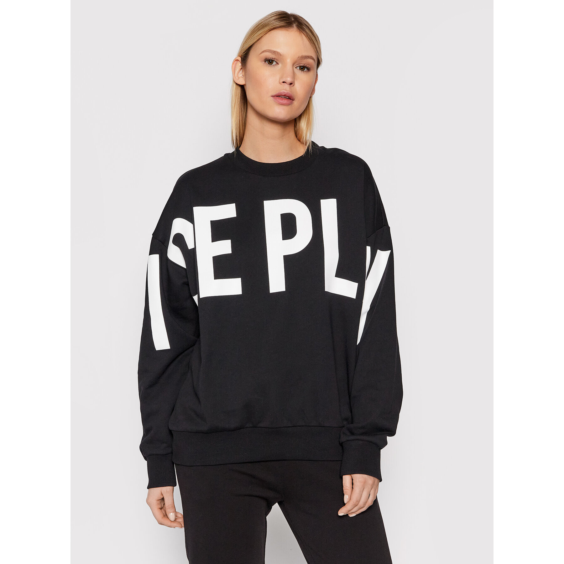 Ice Play Суитшърт 22E U2MO E051 P451 9000 Черен Oversize - Pepit.bg