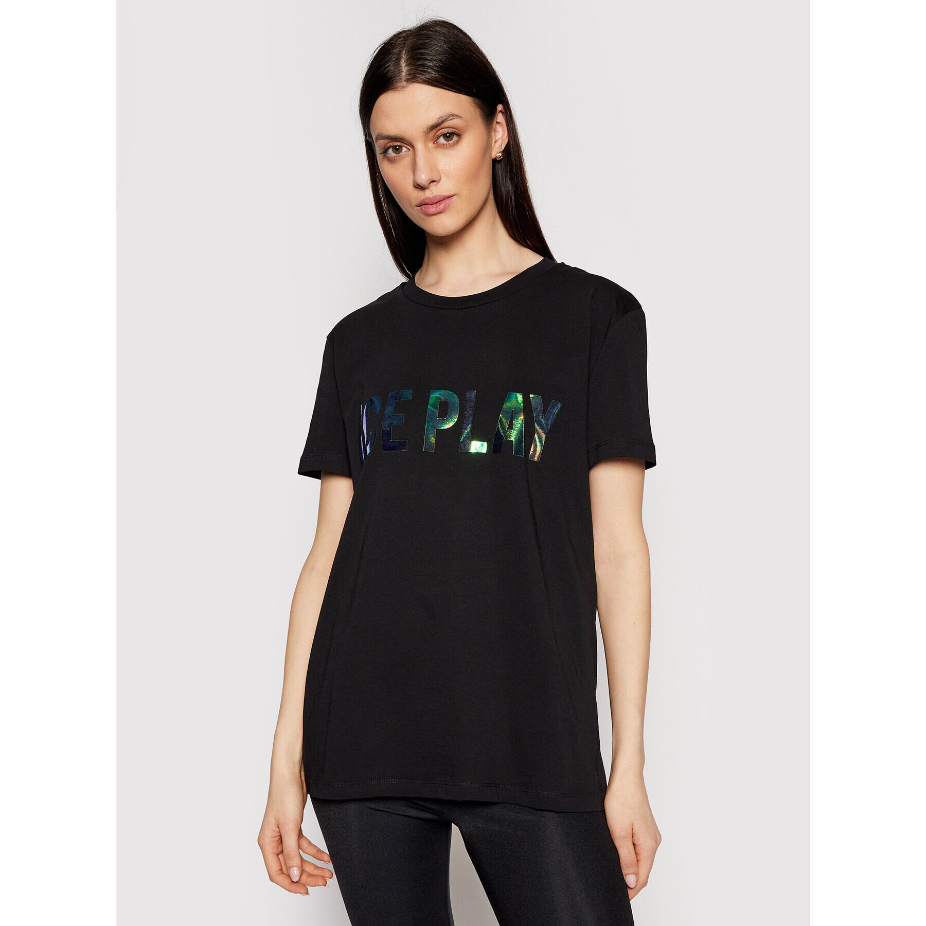 Ice Play Тишърт 21E U2M0 F026 P400 9000 Черен Regular Fit - Pepit.bg