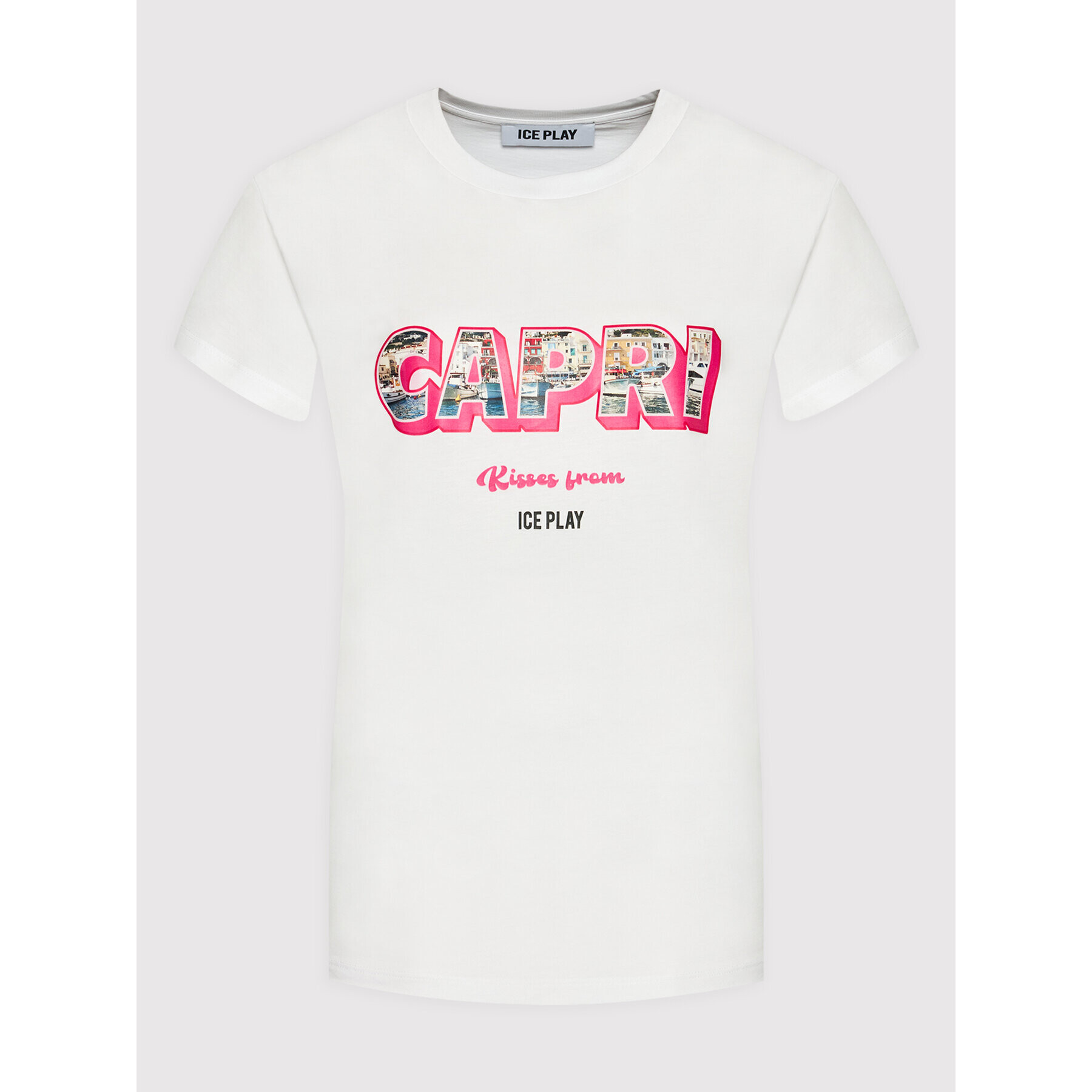 Ice Play Тишърт 22E U2M0 F024 P430 1101 Бял Regular Fit - Pepit.bg