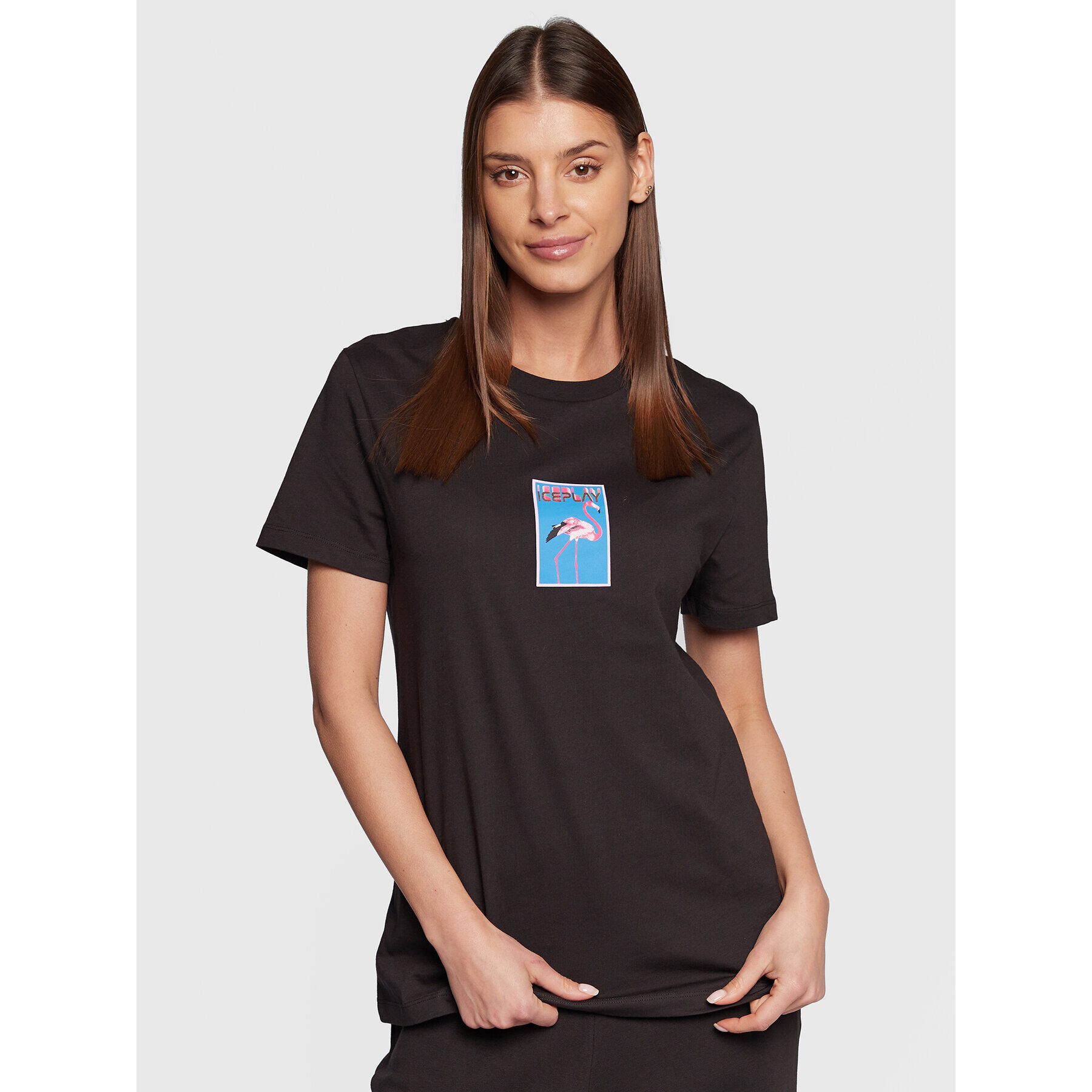 Ice Play Тишърт 23E U2M0 F024 6324 9000 Черен Regular Fit - Pepit.bg