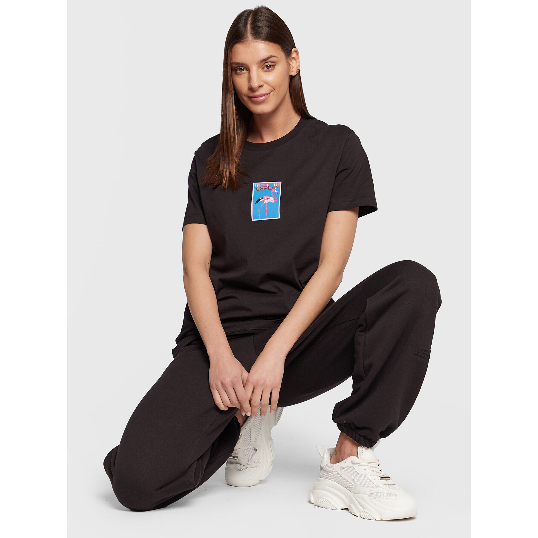 Ice Play Тишърт 23E U2M0 F024 6324 9000 Черен Regular Fit - Pepit.bg