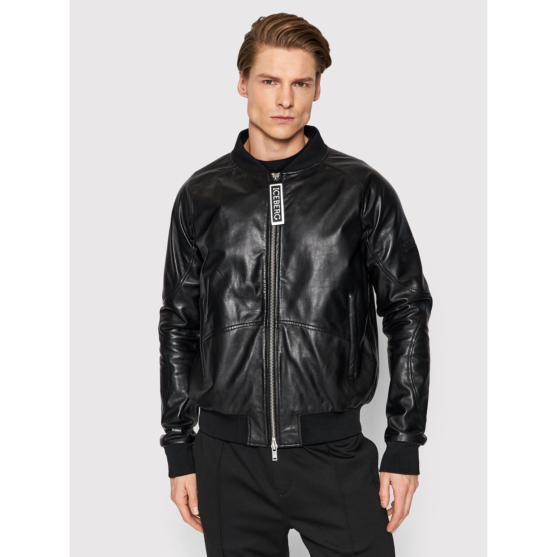Iceberg Кожено яке 22EI1P0ZO116802 Черен Regular Fit - Pepit.bg