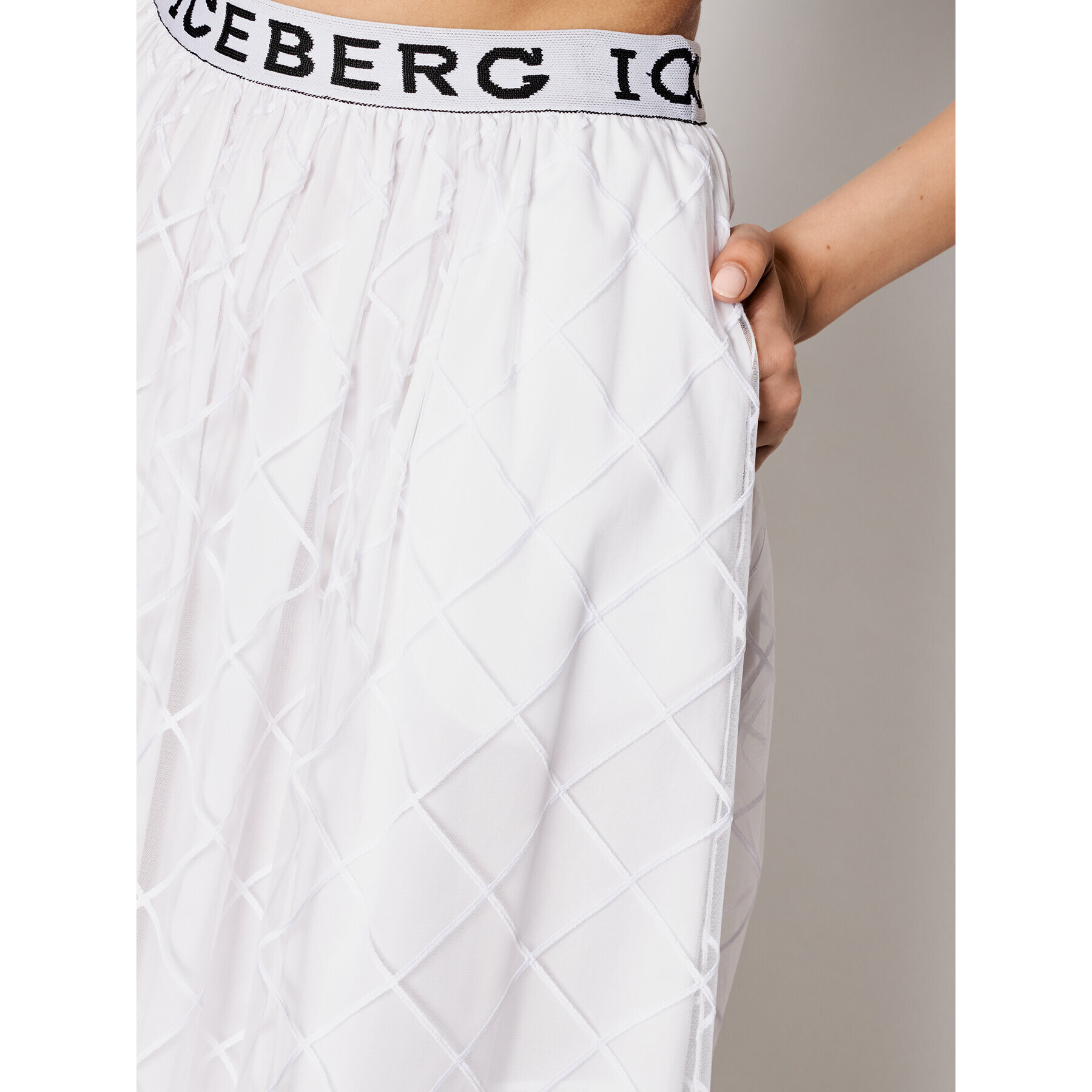 Iceberg Миди пола 21EI2P0C0414857 Бял Regular Fit - Pepit.bg