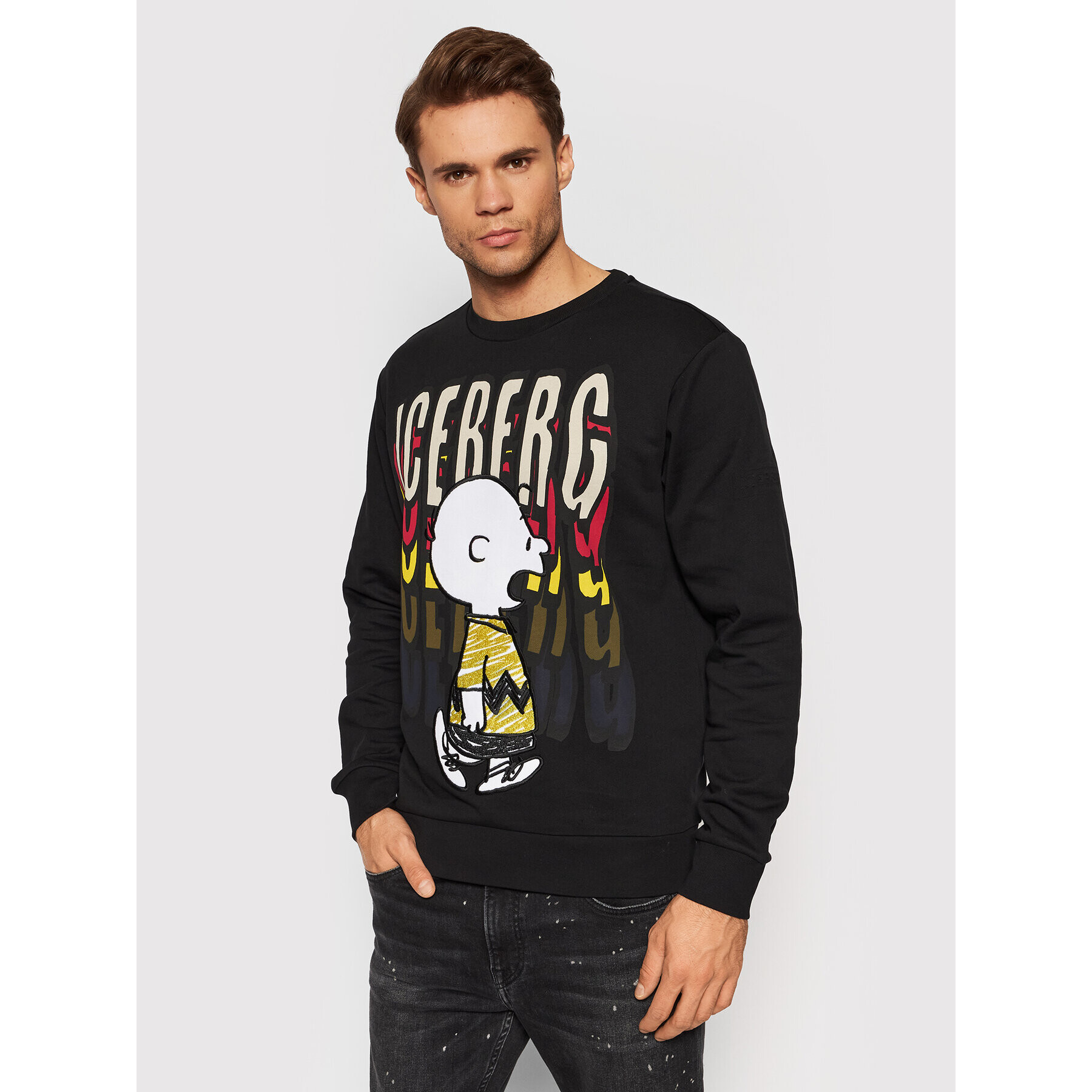 Iceberg Суитшърт 21IIP0E01163009000 Черен Regular Fit - Pepit.bg