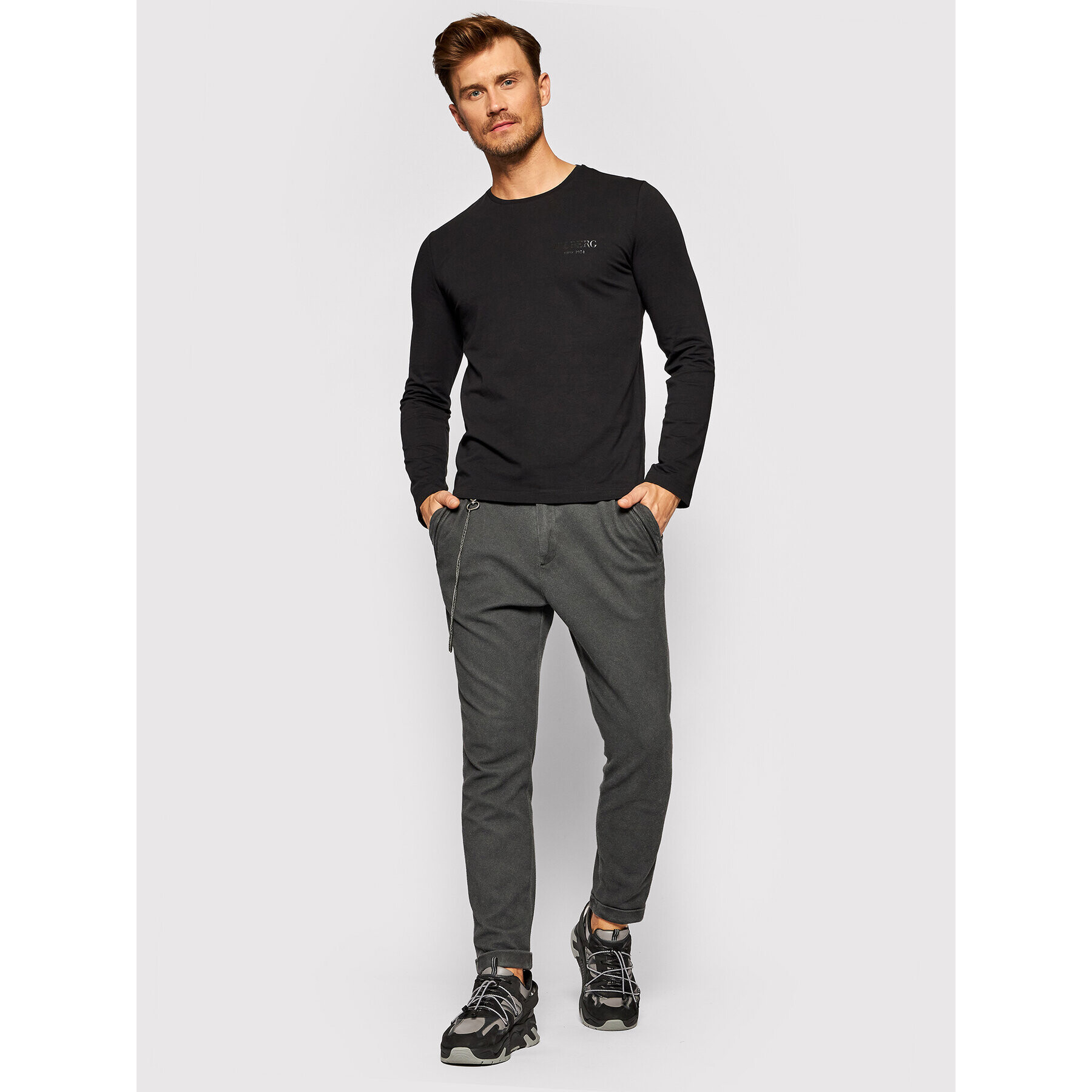 Iceberg Тениска с дълъг ръкав 21II1P0F0416309 Черен Regular Fit - Pepit.bg