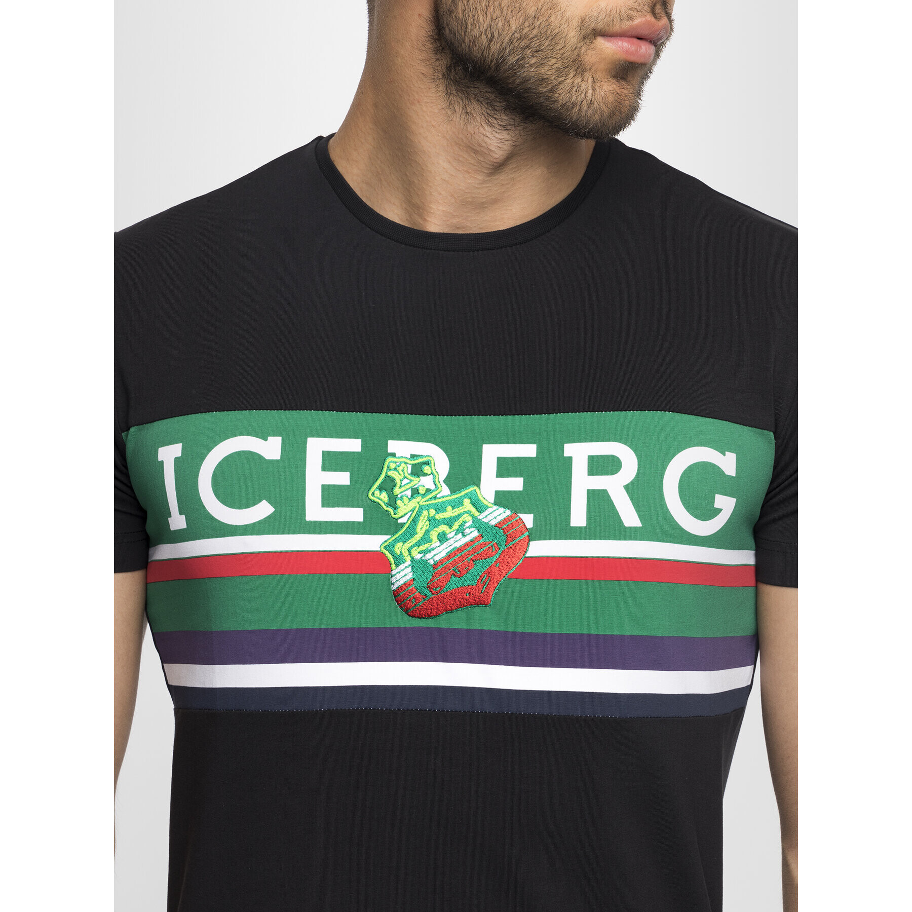 Iceberg Тишърт 19II1P0F0196309 Черен Regular Fit - Pepit.bg