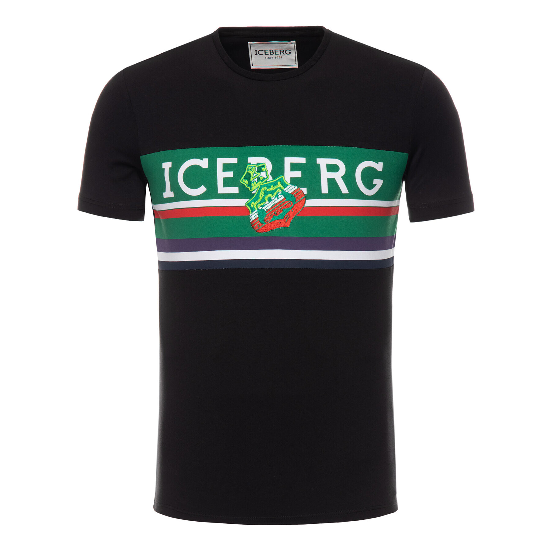 Iceberg Тишърт 19II1P0F0196309 Черен Regular Fit - Pepit.bg
