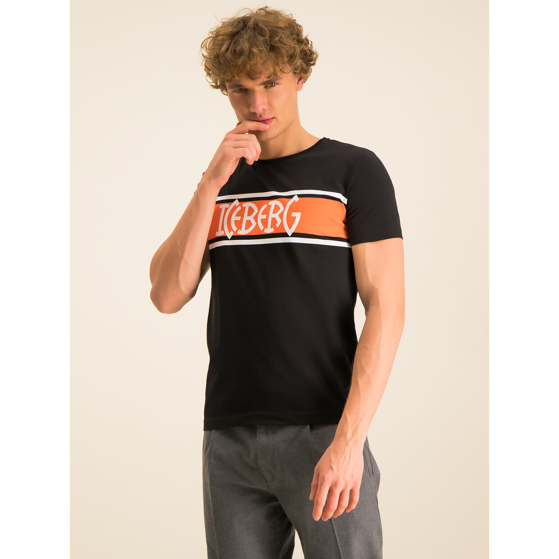 Iceberg Тишърт 20EI1P0F0106301 Черен Regular Fit - Pepit.bg