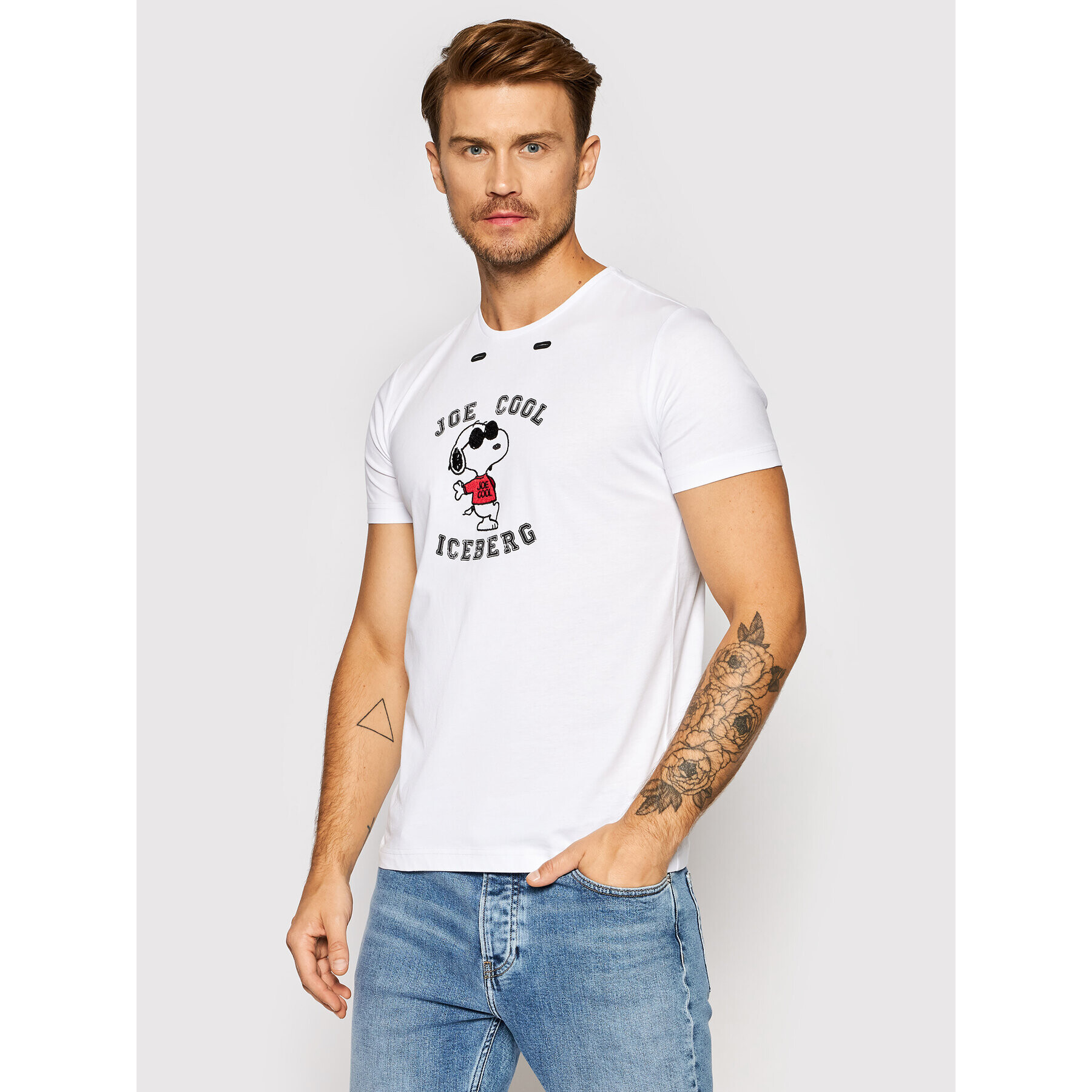 Iceberg Тишърт 21II1P0F0156301 Бял Slim Fit - Pepit.bg