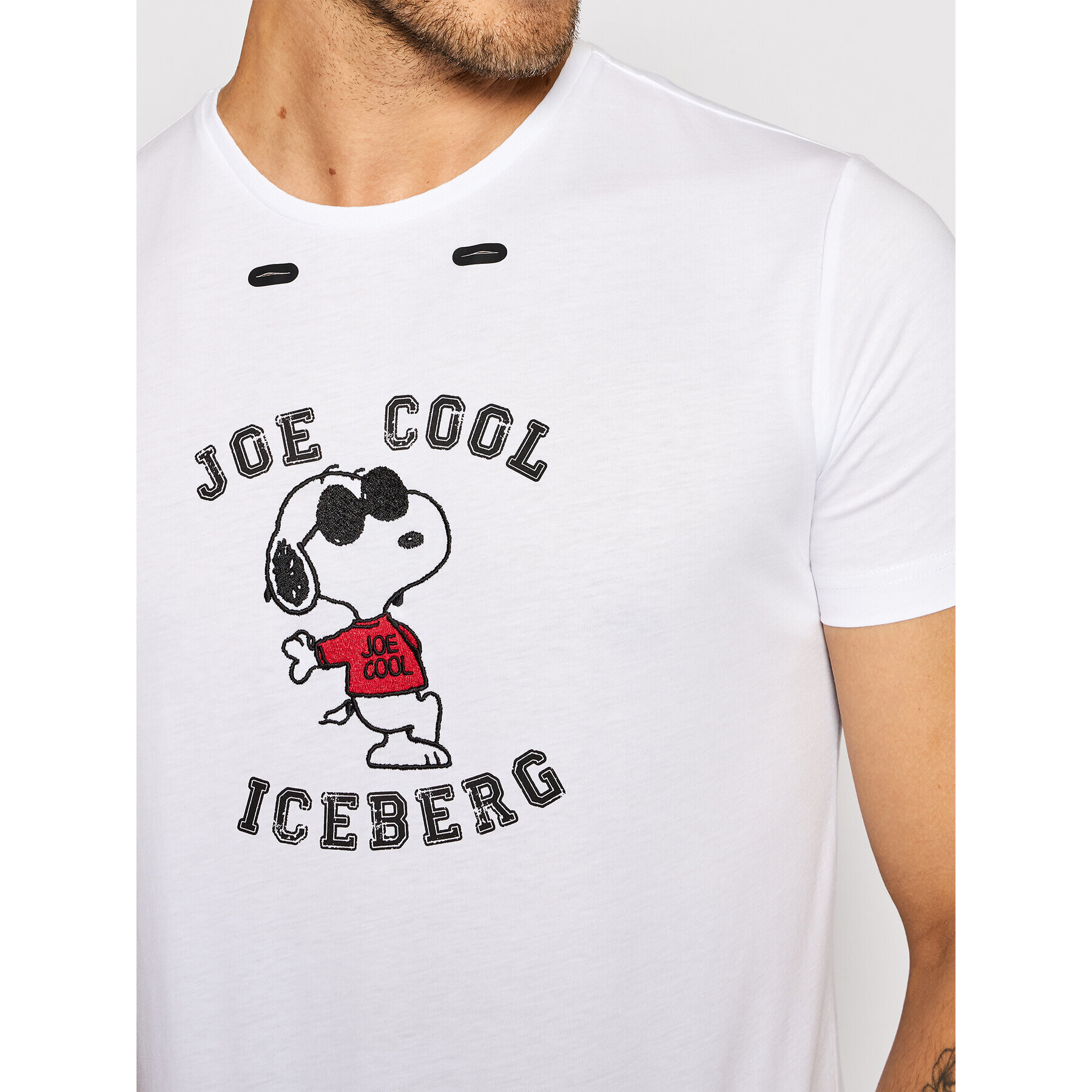Iceberg Тишърт 21II1P0F0156301 Бял Slim Fit - Pepit.bg