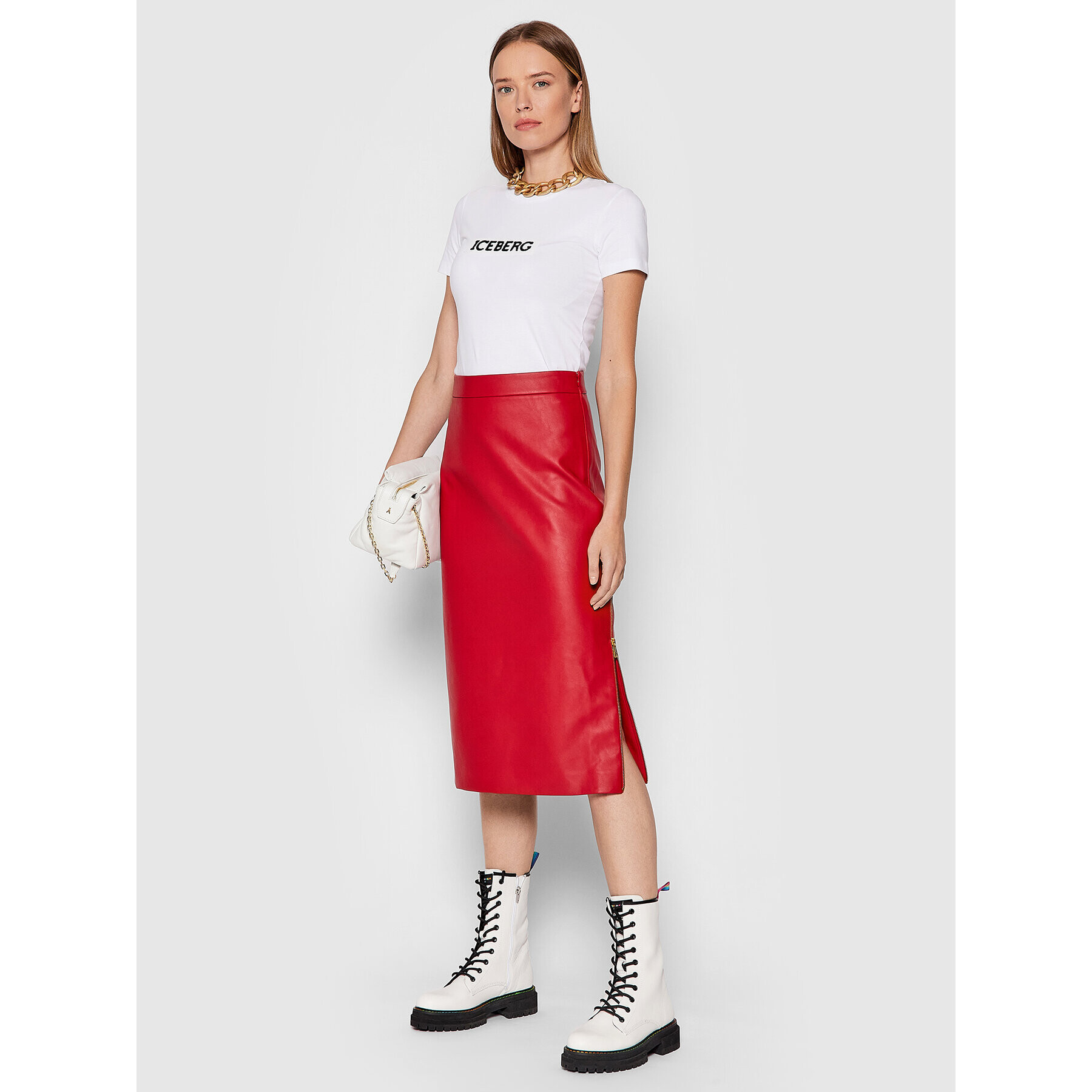 Iceberg Тишърт 21II2P0F0716309 Бял Regular Fit - Pepit.bg