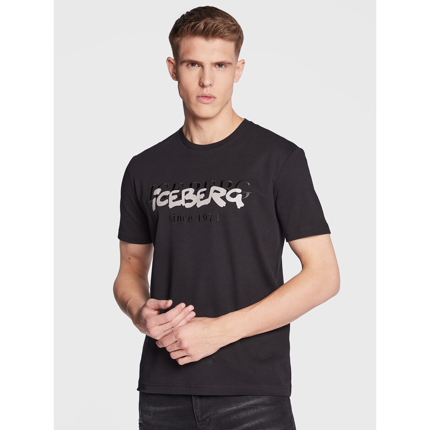 Iceberg Тишърт 23EI1P0F0276307 Черен Regular Fit - Pepit.bg