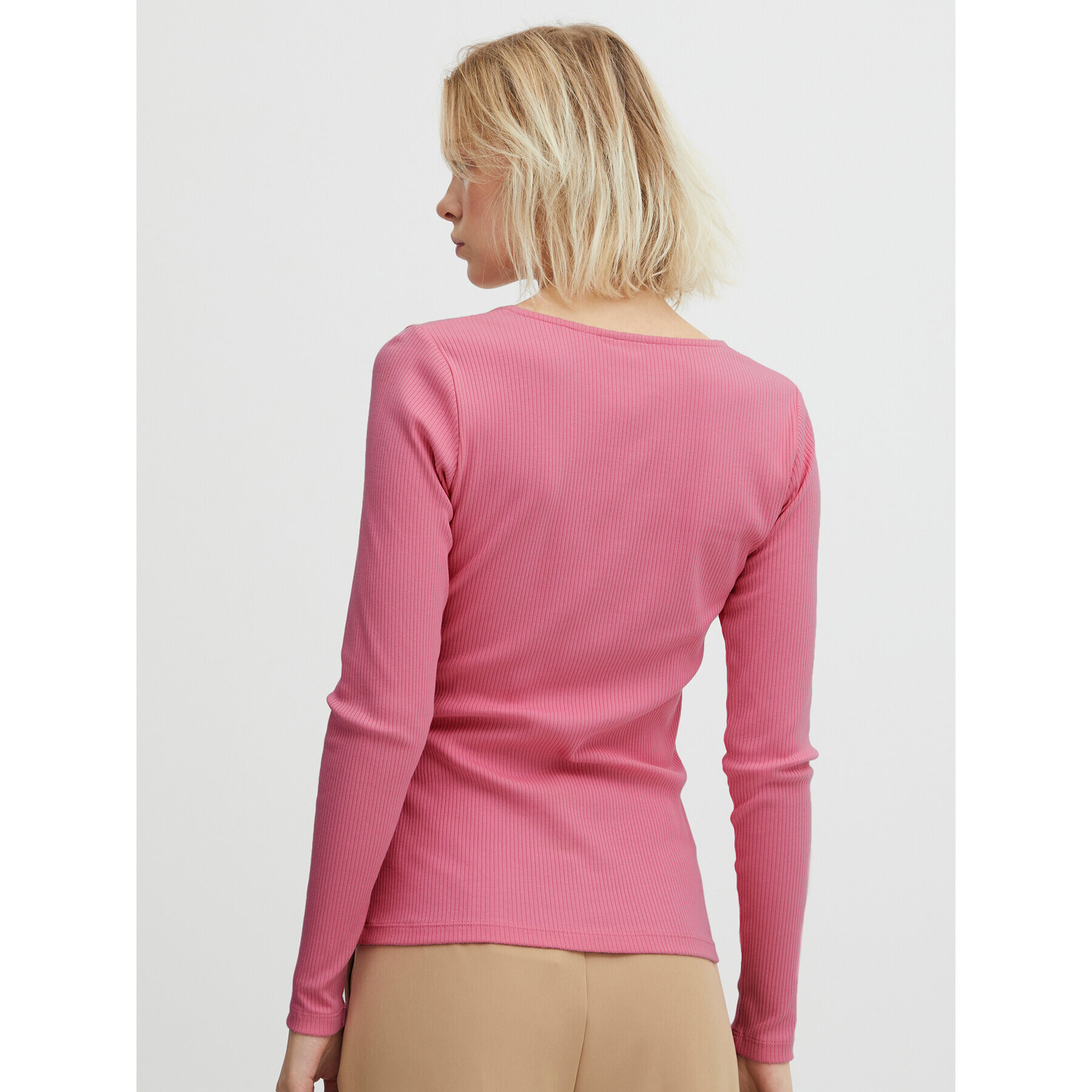ICHI Блуза 20114881 Розов Slim Fit - Pepit.bg