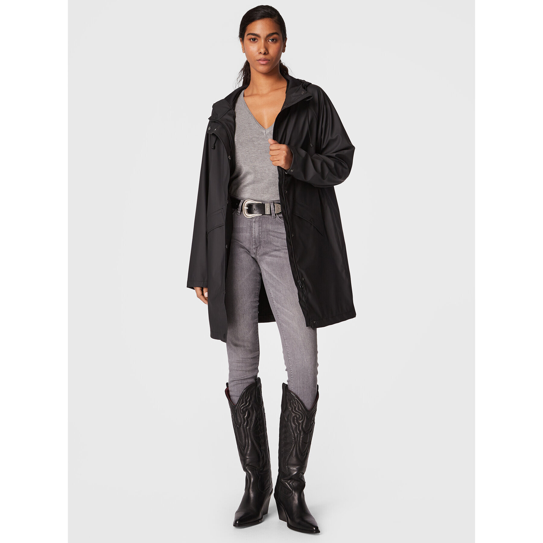 ICHI Яке за дъжд Tazi 20102965 Черен Regular Fit - Pepit.bg