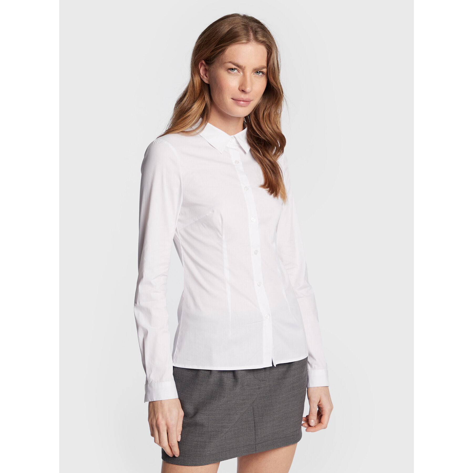 ICHI Риза Dima 102533 Бял Classic Fit - Pepit.bg