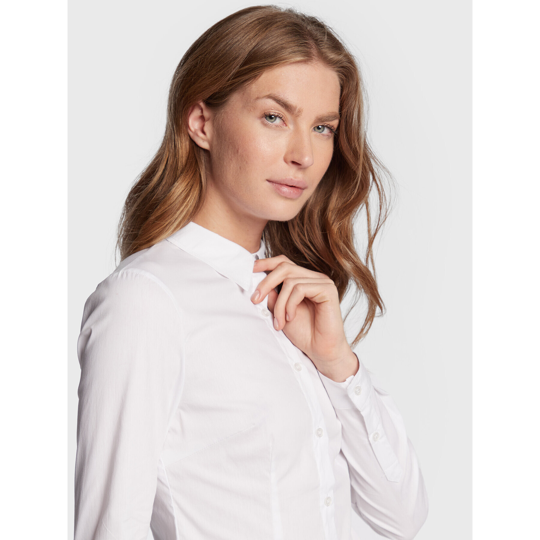 ICHI Риза Dima 102533 Бял Classic Fit - Pepit.bg