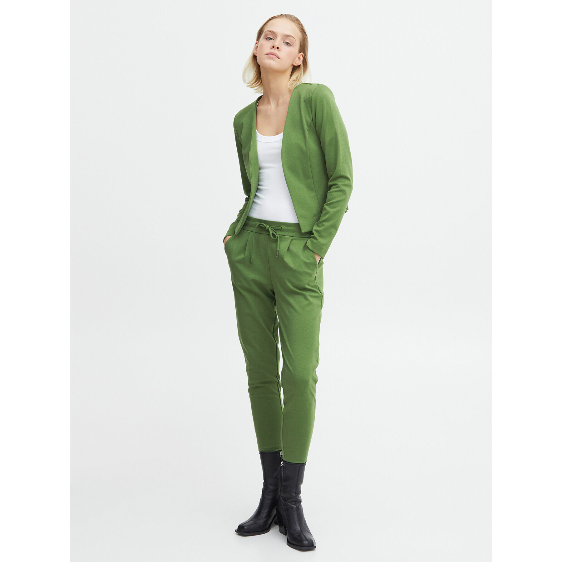 ICHI Сако 20112547 Зелен Slim Fit - Pepit.bg