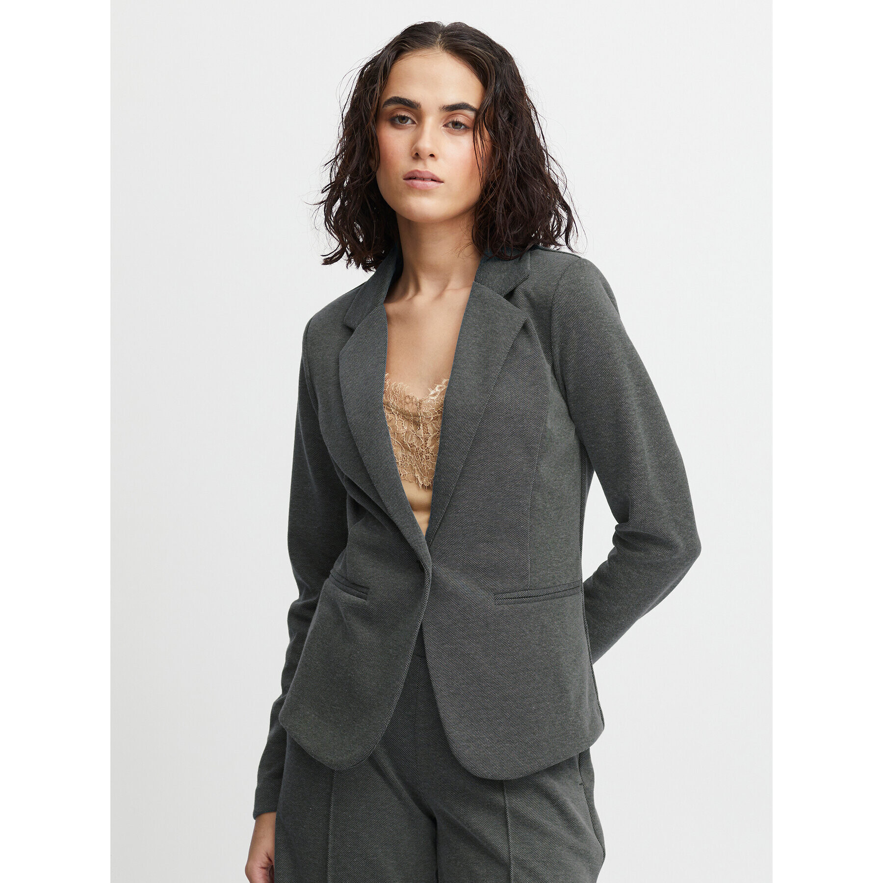 ICHI Сако 20113285 Черен Slim Fit - Pepit.bg
