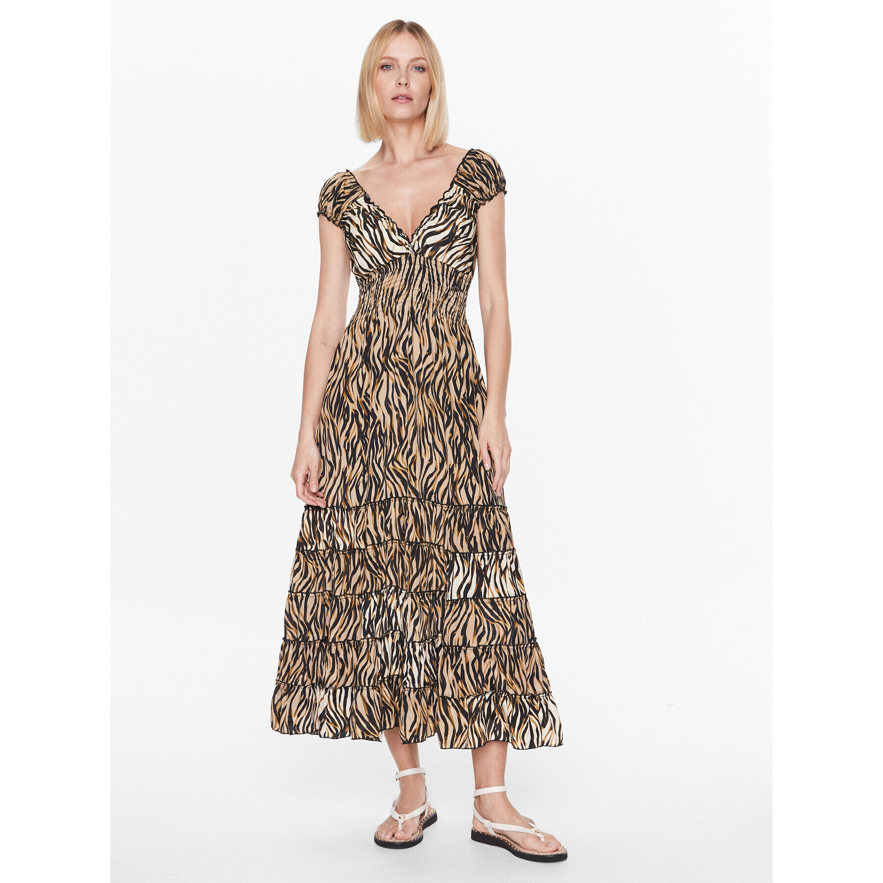 Iconique Ежедневна рокля IC23 122 Кафяв Regular Fit - Pepit.bg