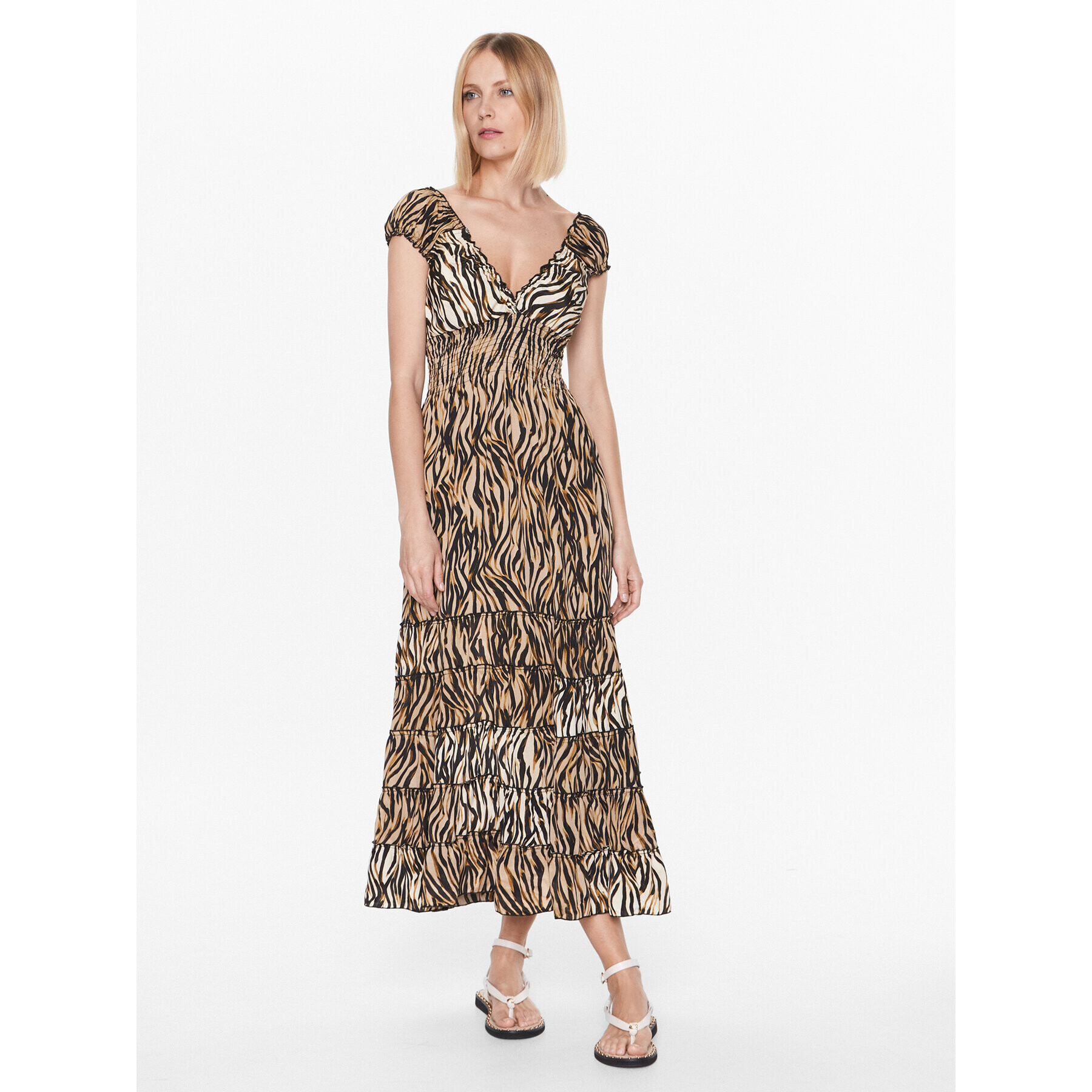 Iconique Ежедневна рокля IC23 122 Кафяв Regular Fit - Pepit.bg