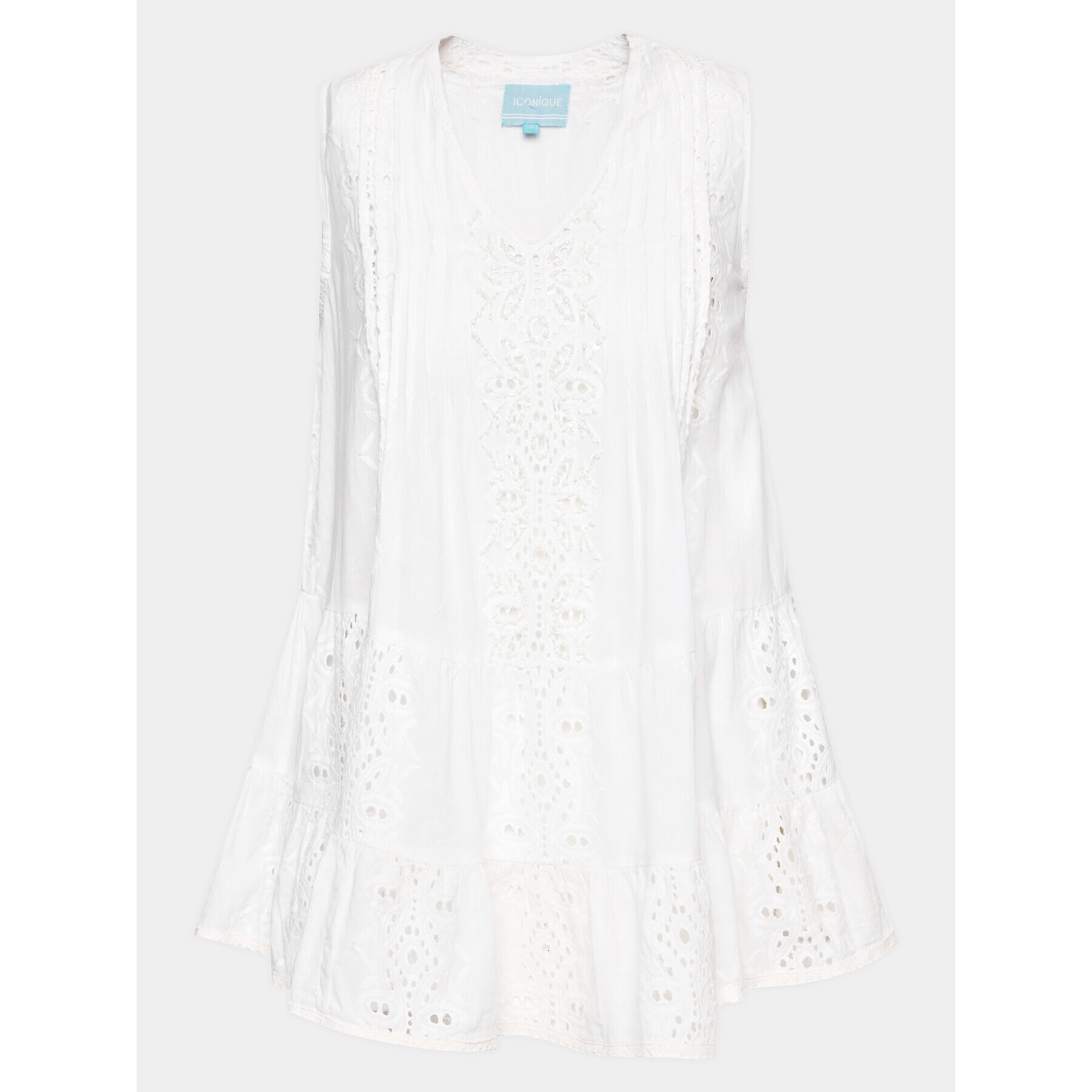 Iconique Лятна рокля IC23 003 Бял Regular Fit - Pepit.bg