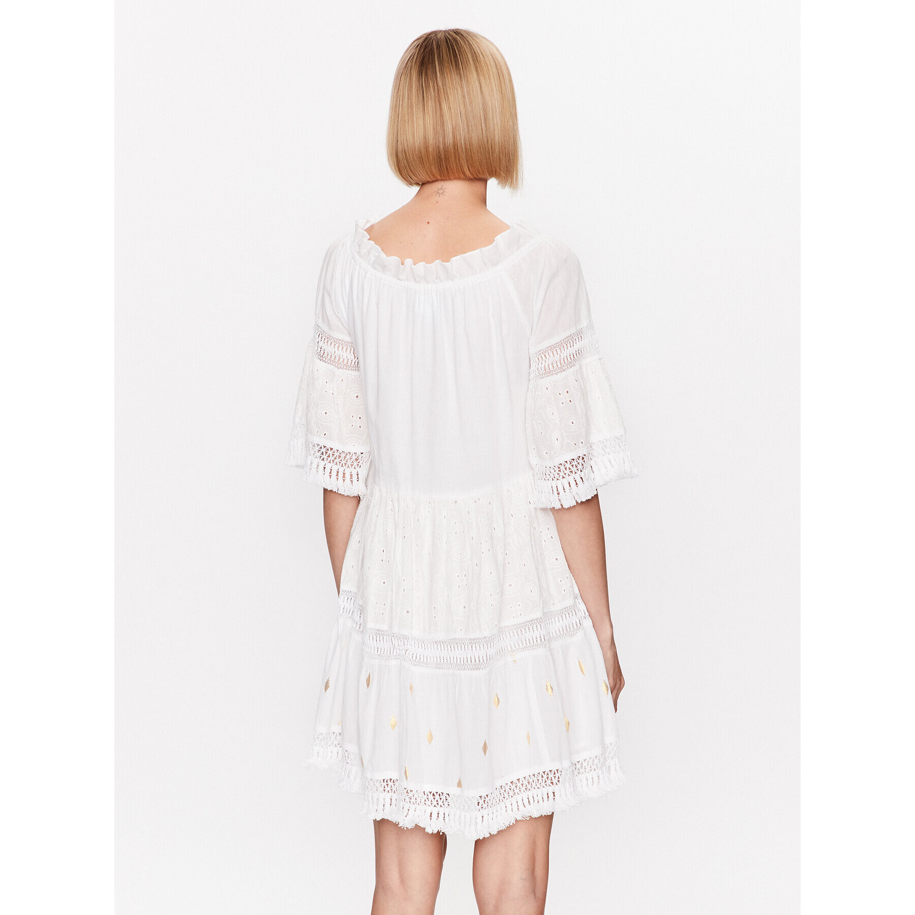 Iconique Лятна рокля IC23 025 Бял Regular Fit - Pepit.bg