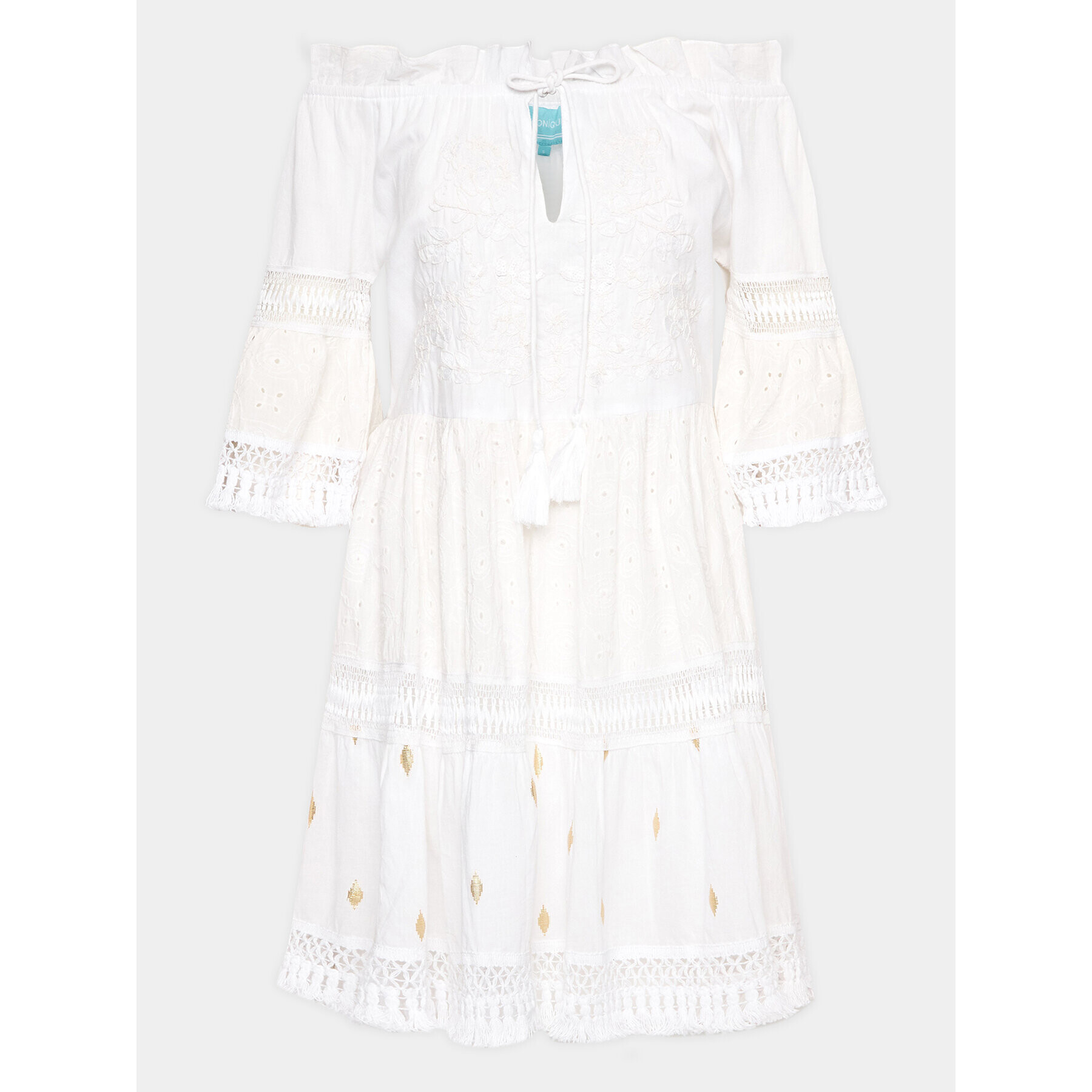 Iconique Лятна рокля IC23 025 Бял Regular Fit - Pepit.bg
