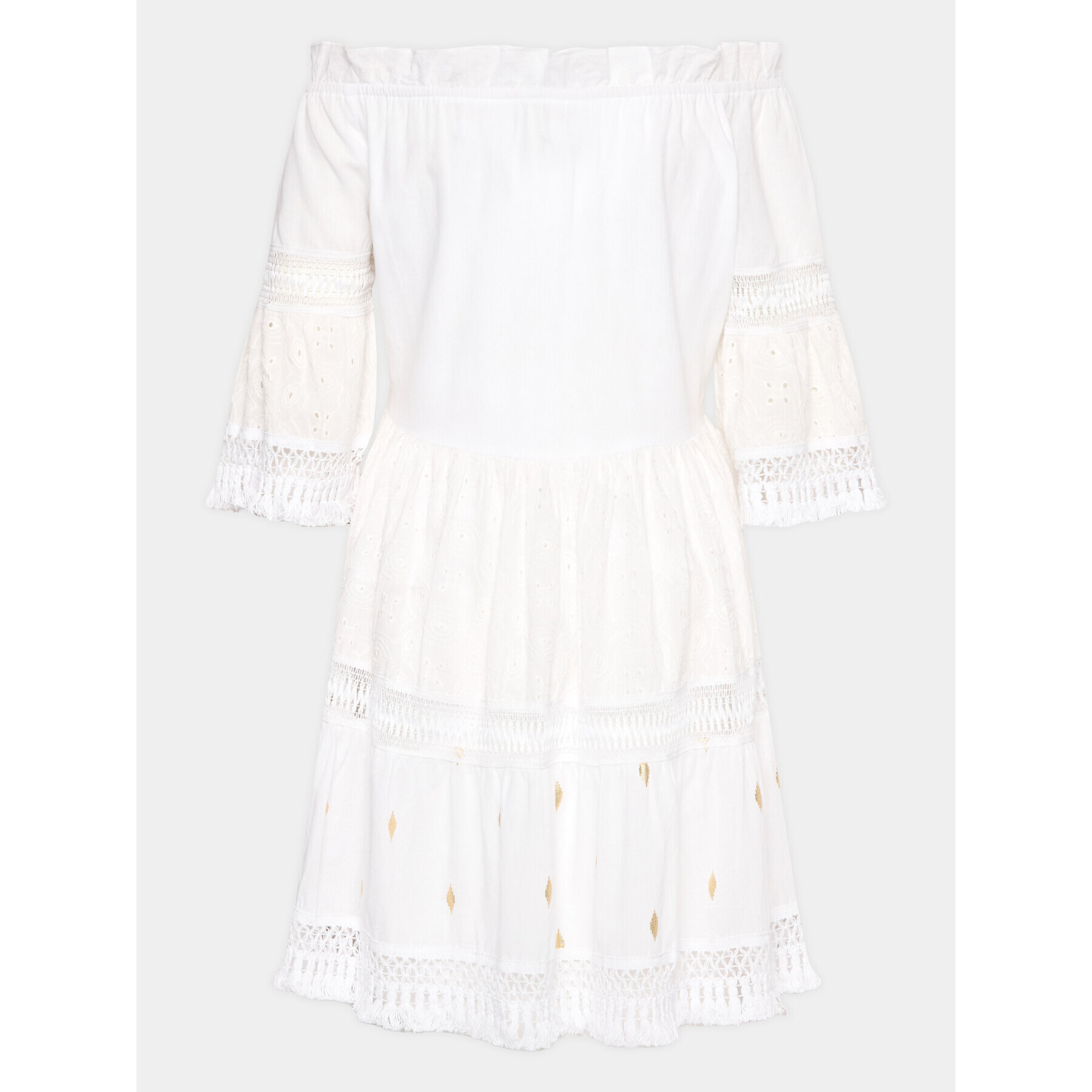 Iconique Лятна рокля IC23 025 Бял Regular Fit - Pepit.bg