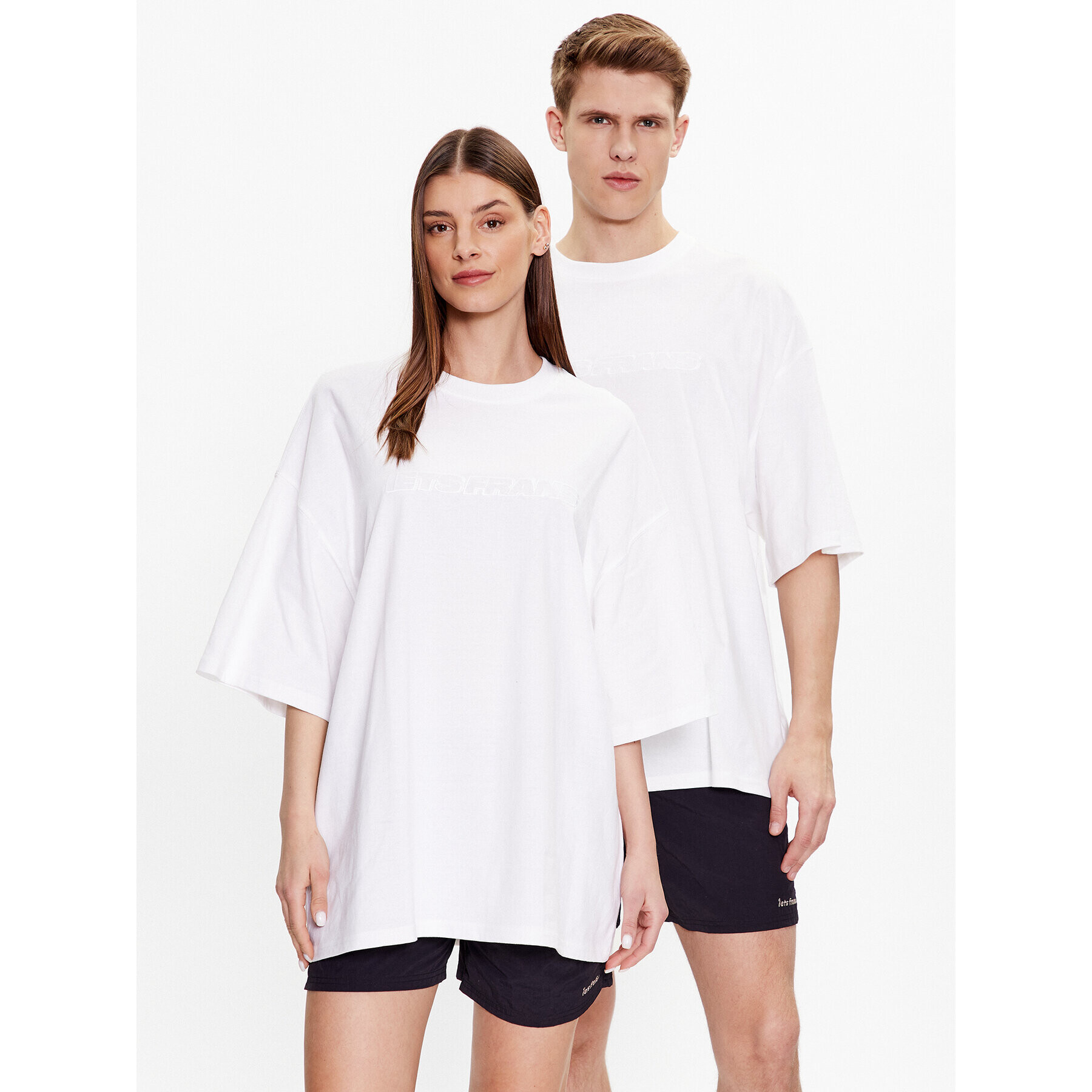 iets frans… Тишърт IF TONAL LOGO SS TEE 76555853 Бял Oversize - Pepit.bg