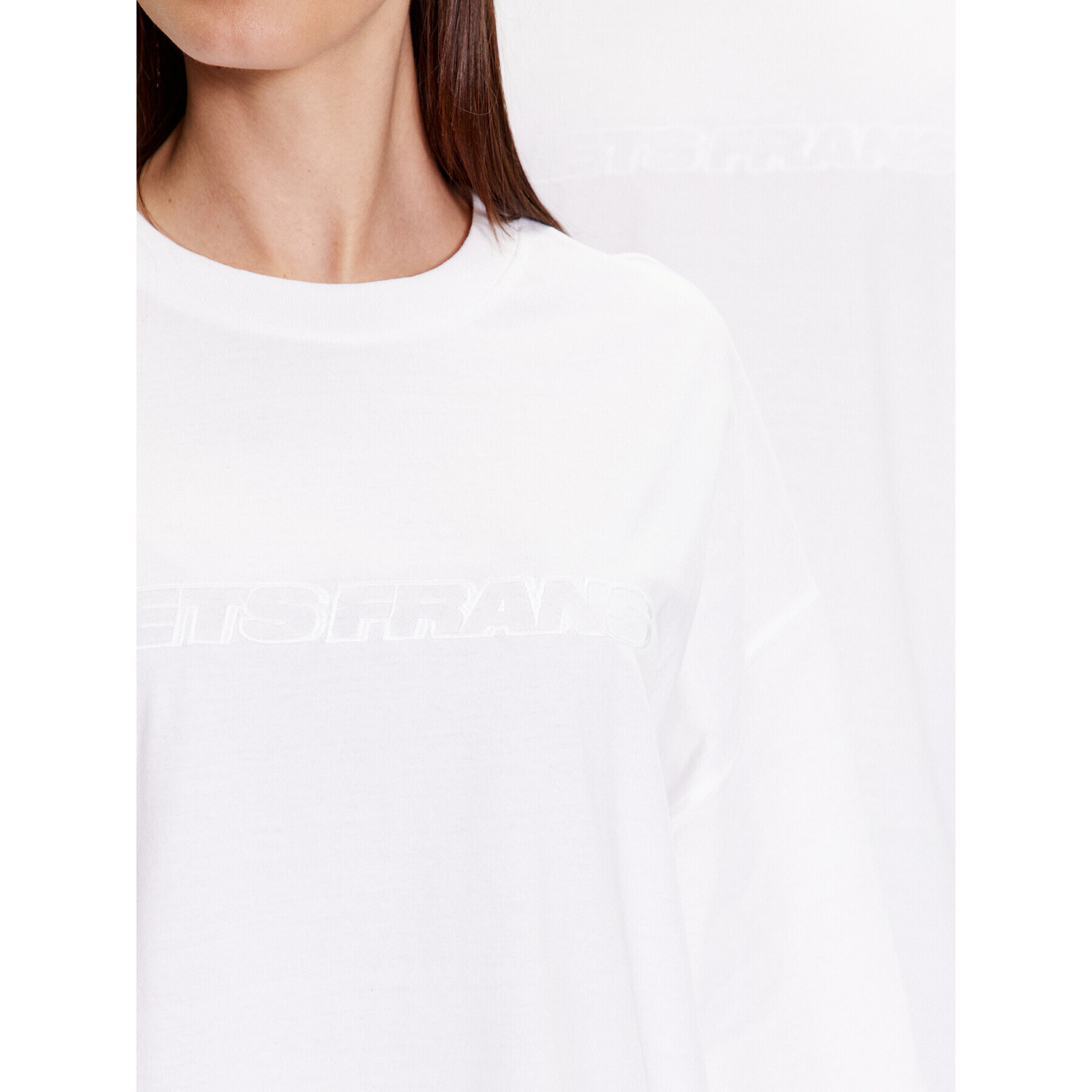 iets frans… Тишърт IF TONAL LOGO SS TEE 76555853 Бял Oversize - Pepit.bg