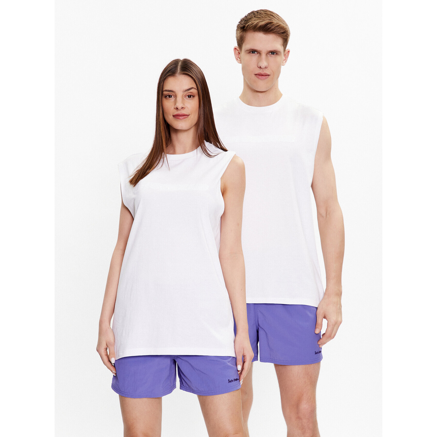 iets frans… Тишърт IF TONAL LOGO TANK 76555952 Бял Oversize - Pepit.bg