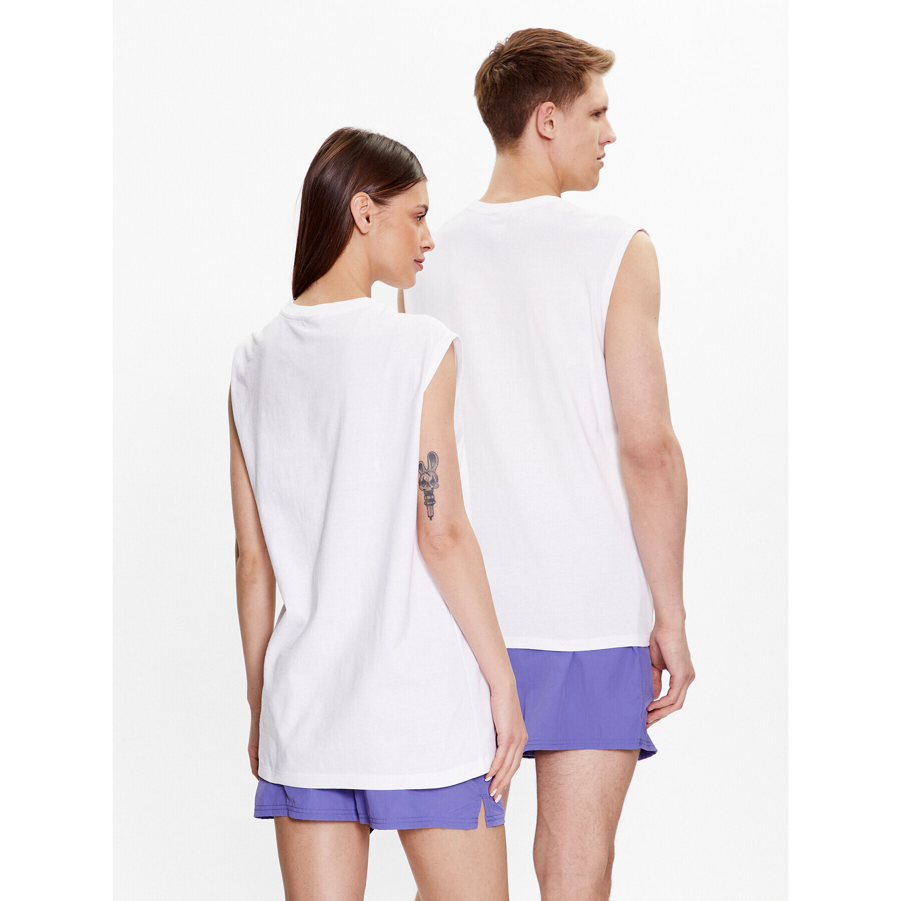 iets frans… Тишърт IF TONAL LOGO TANK 76555952 Бял Oversize - Pepit.bg