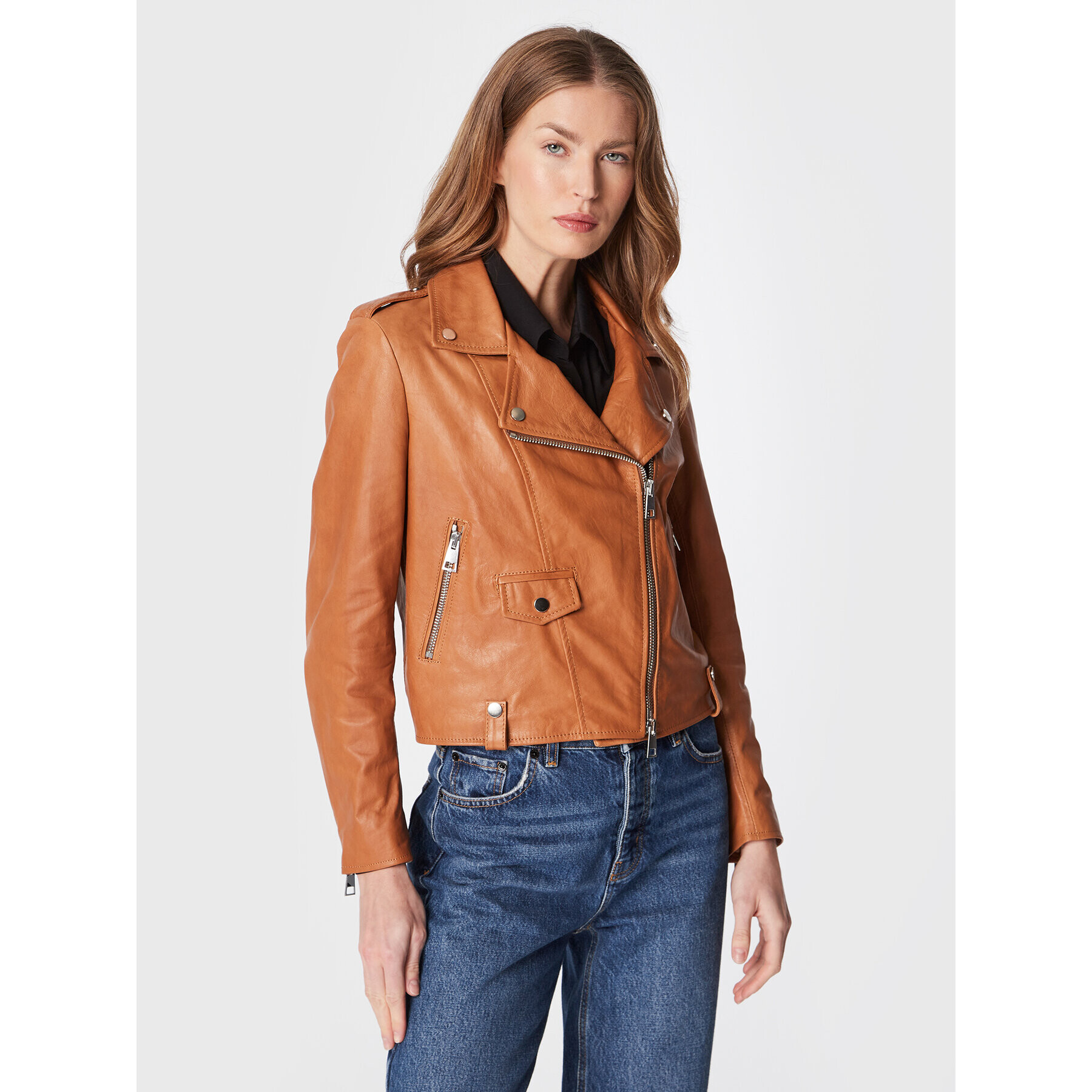 Imperial Кожено яке V3025561 Кафяв Regular Fit - Pepit.bg