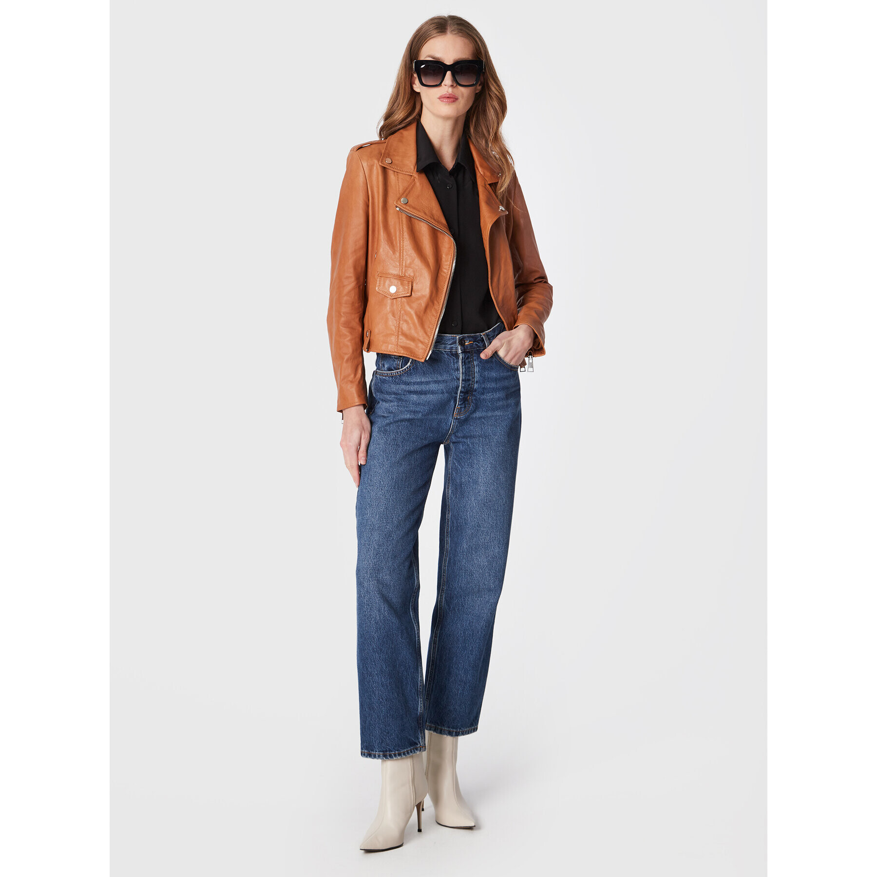 Imperial Кожено яке V3025561 Кафяв Regular Fit - Pepit.bg