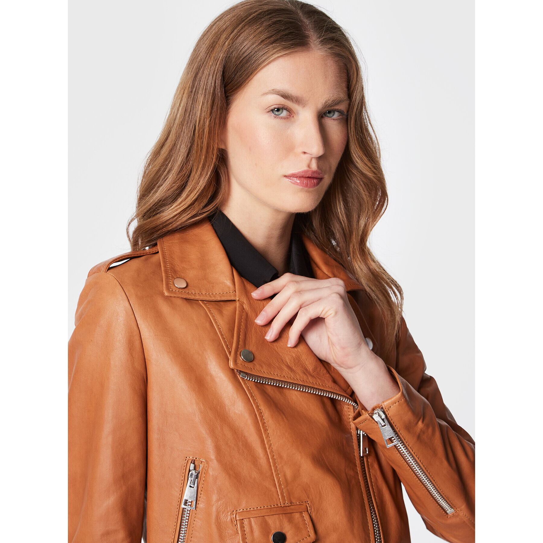 Imperial Кожено яке V3025561 Кафяв Regular Fit - Pepit.bg