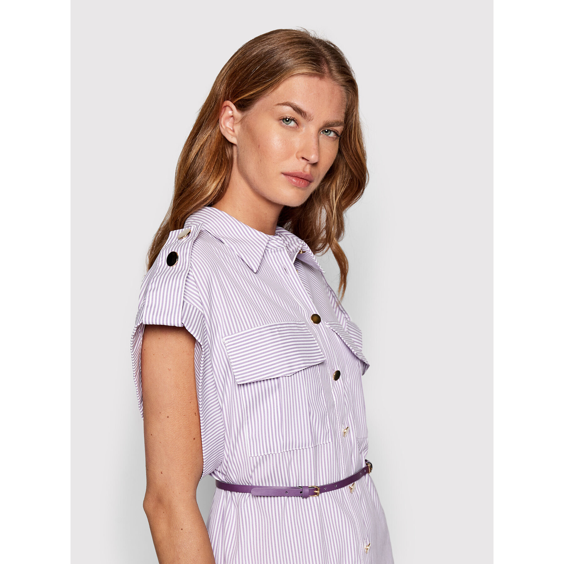 Imperial Рокля тип риза ACORDPA Виолетов Regular Fit - Pepit.bg