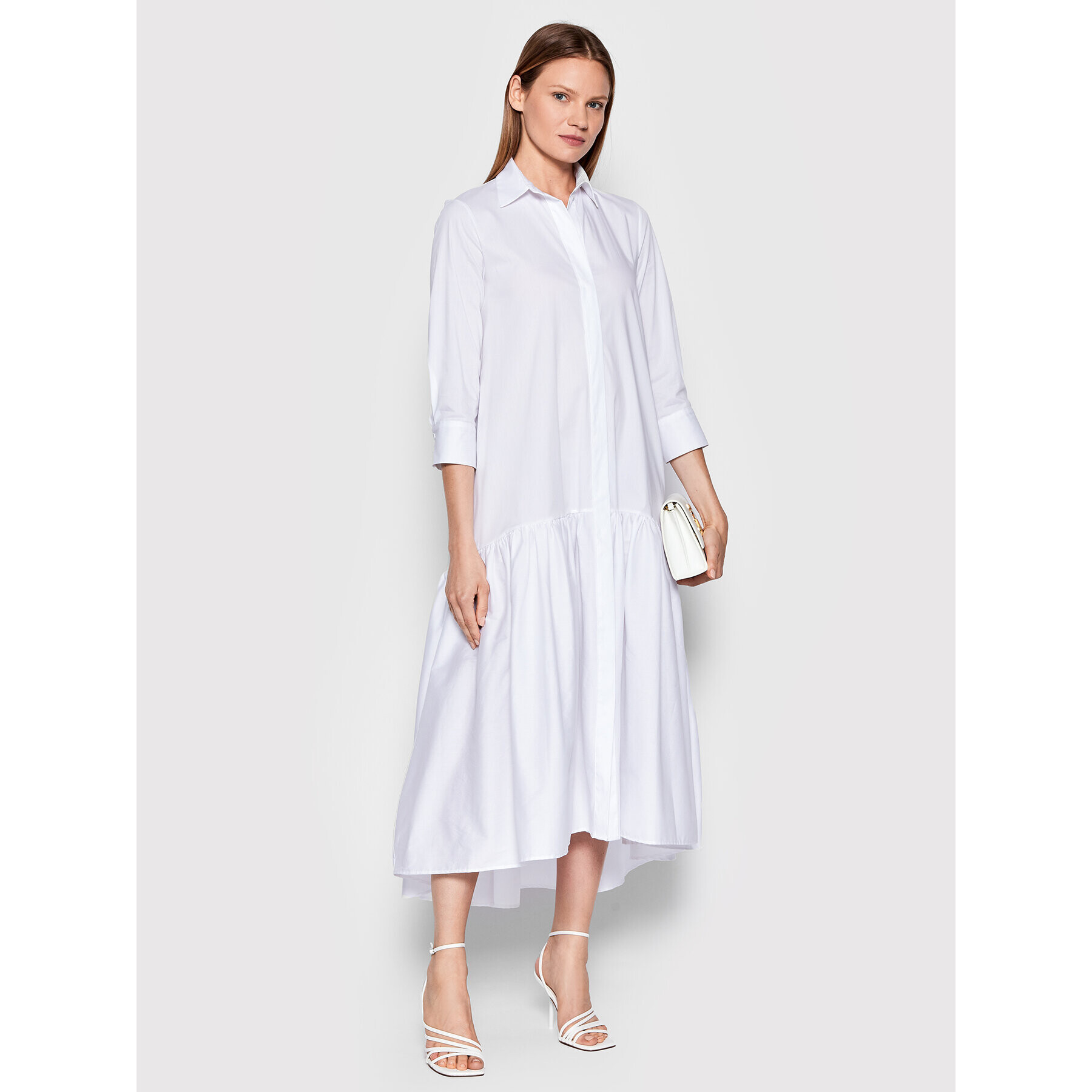 Imperial Рокля тип риза A9MYDAS Бял Relaxed Fit - Pepit.bg