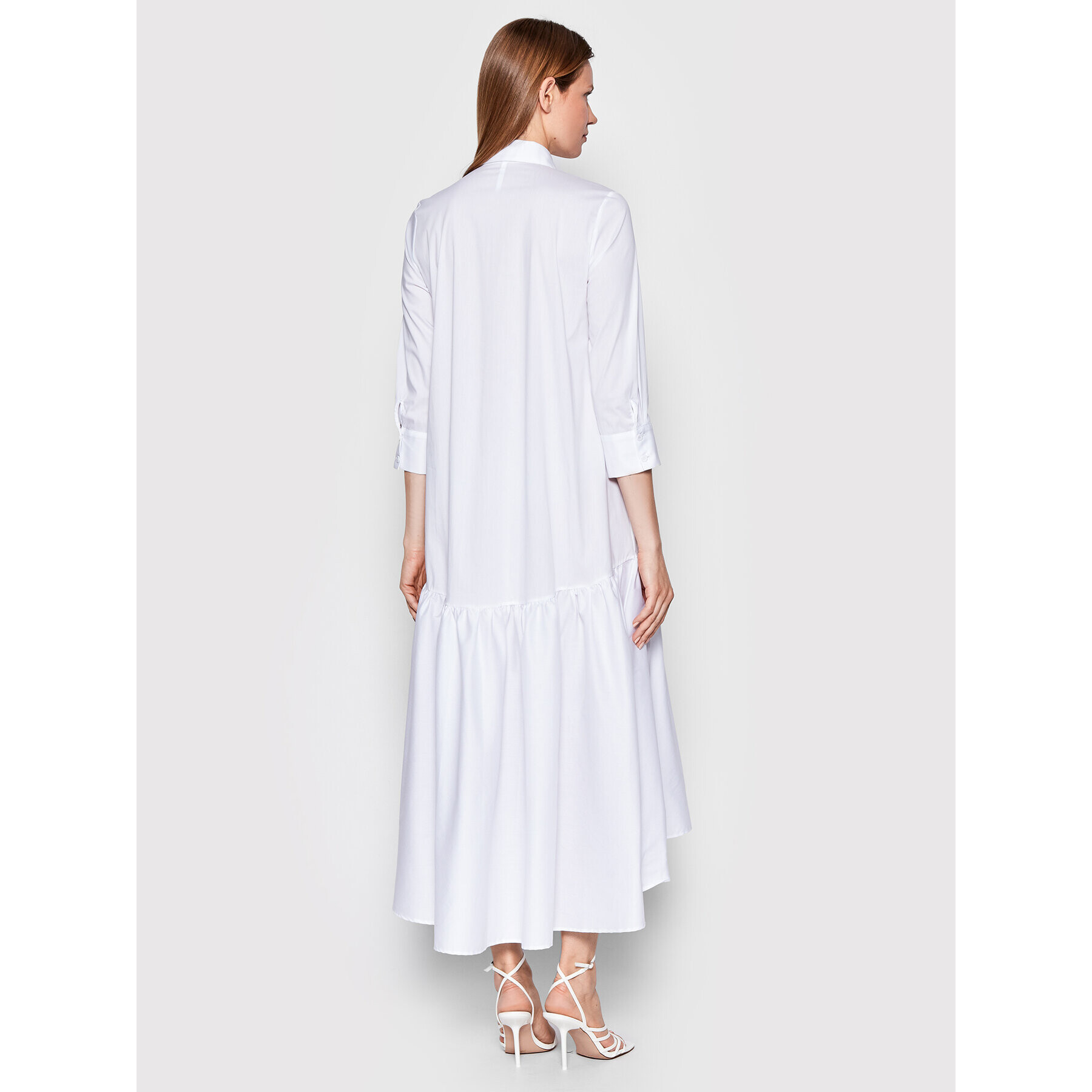 Imperial Рокля тип риза A9MYDAS Бял Relaxed Fit - Pepit.bg