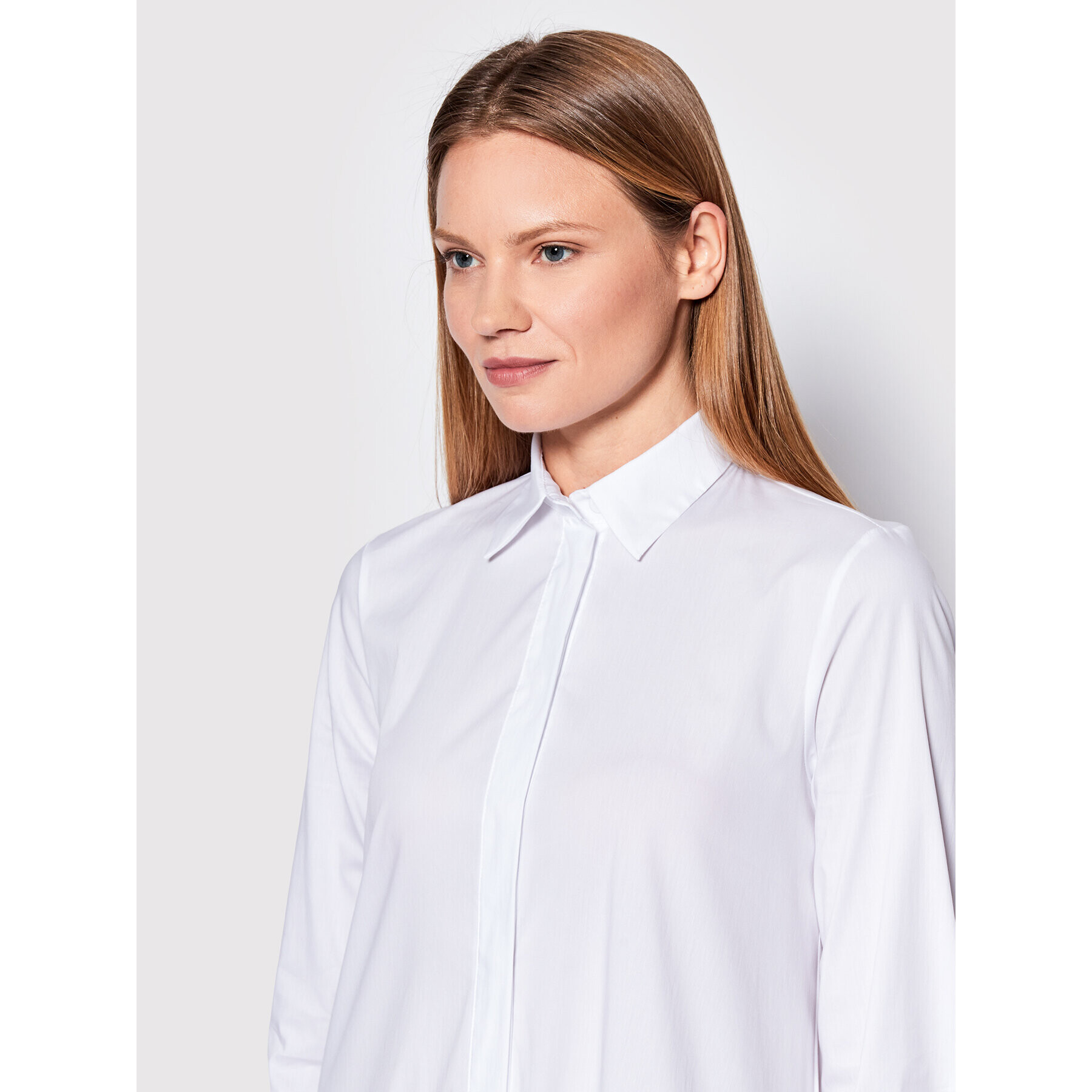 Imperial Рокля тип риза A9MYDAS Бял Relaxed Fit - Pepit.bg