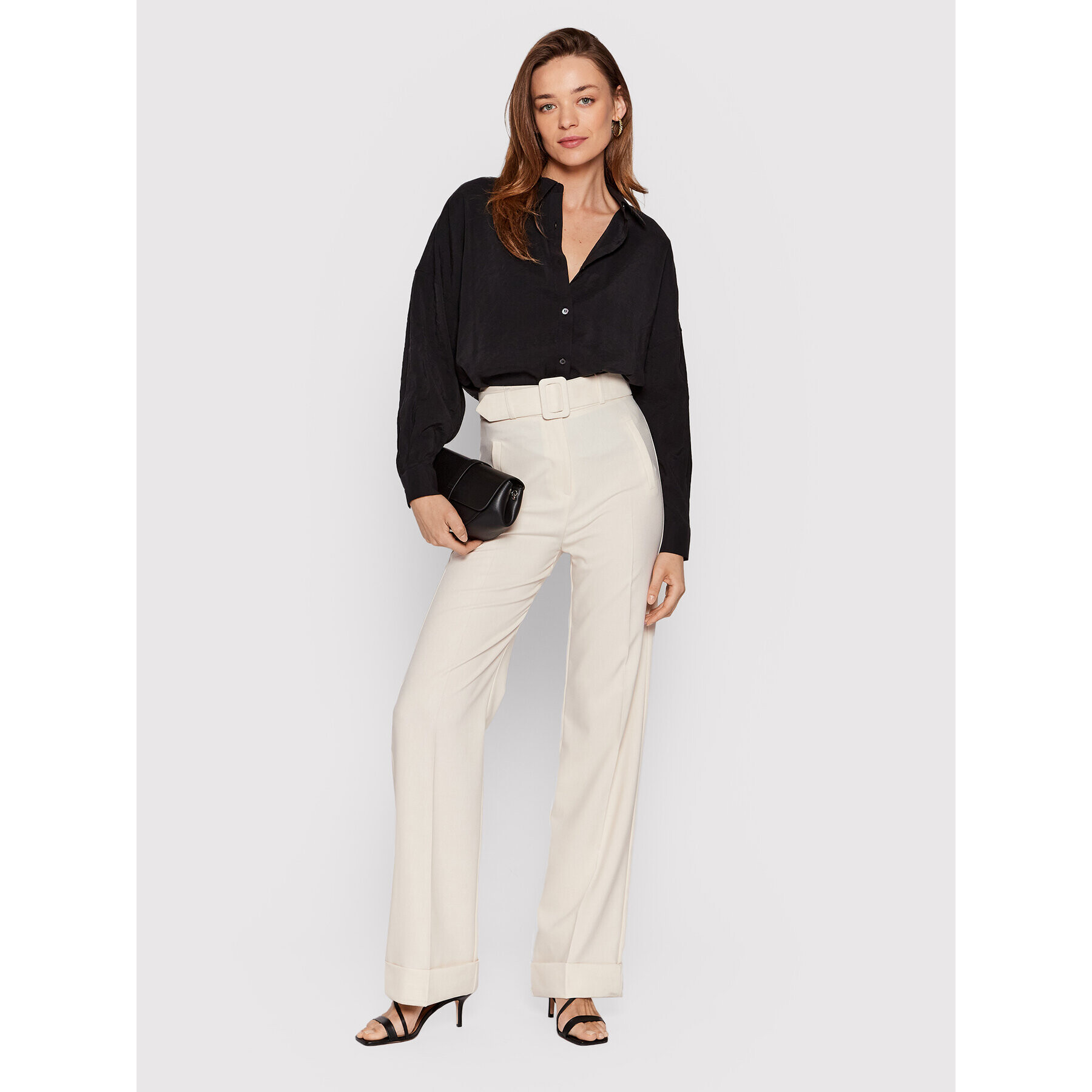 Imperial Текстилни панталони P3L4DHFC Бежов Relaxed Fit - Pepit.bg