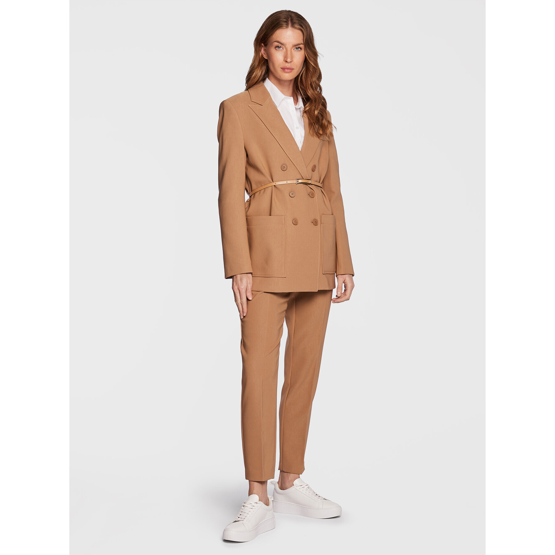 Imperial Текстилни панталони P3W4EEY Бежов Slim Fit - Pepit.bg