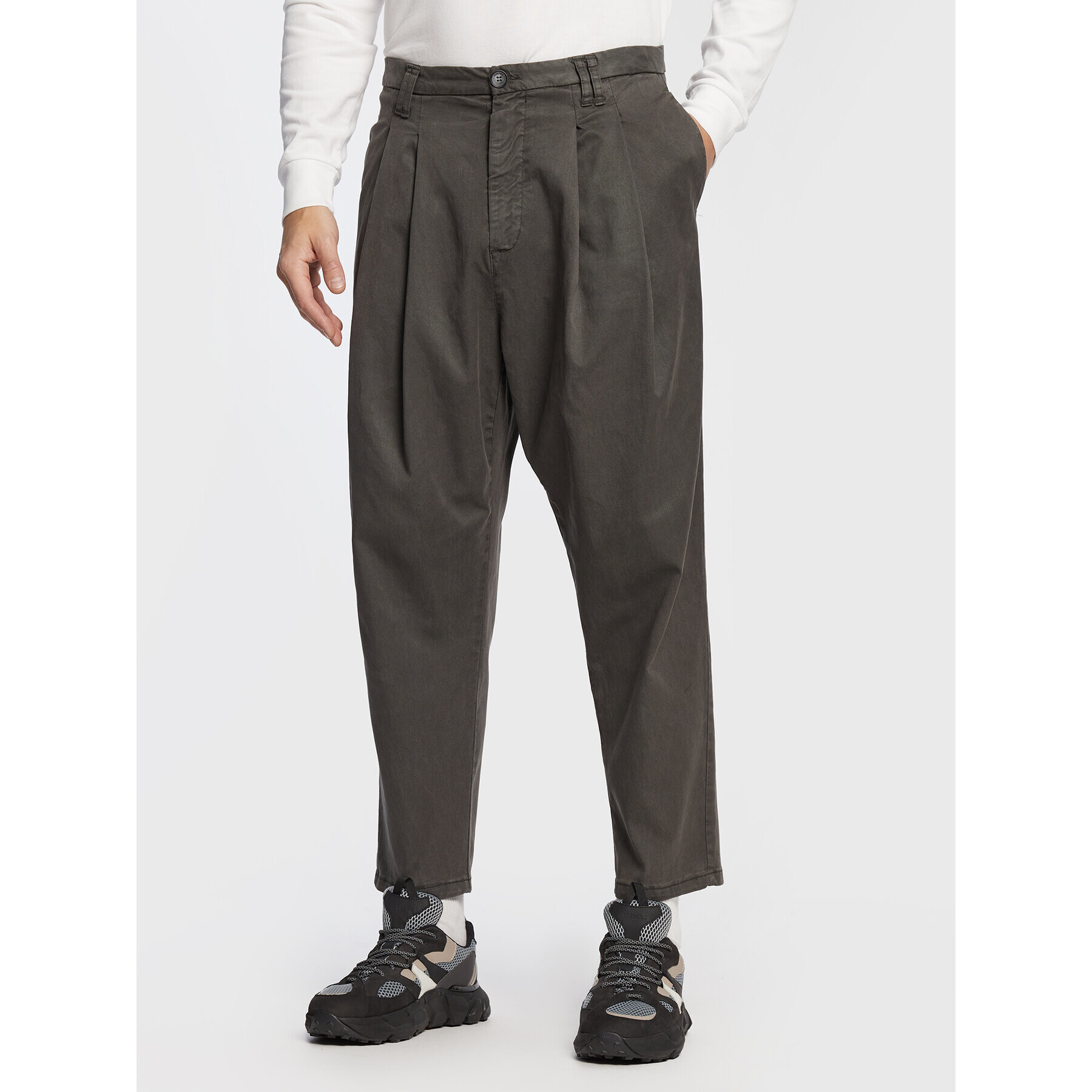 Imperial Текстилни панталони PD7XEQS5R7 Сив Relaxed Fit - Pepit.bg