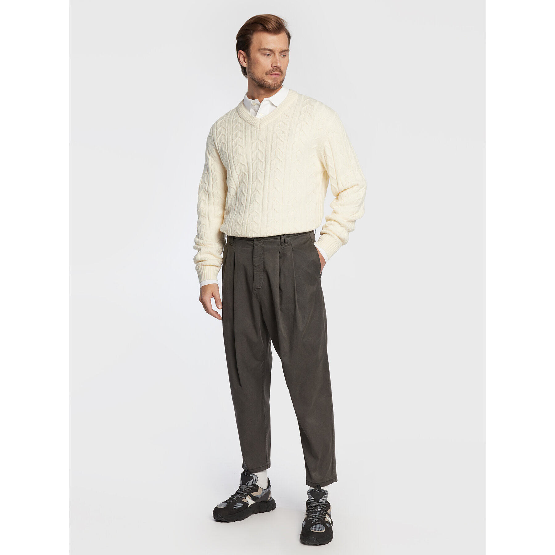 Imperial Текстилни панталони PD7XEQS5R7 Сив Relaxed Fit - Pepit.bg