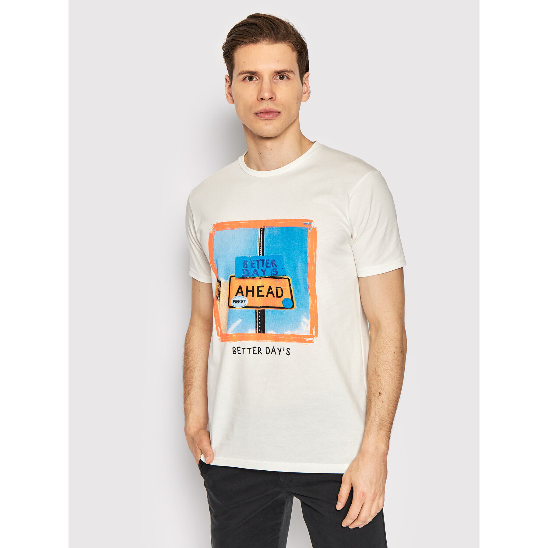 Imperial Тишърт T6410157IM Бял Regular Fit - Pepit.bg