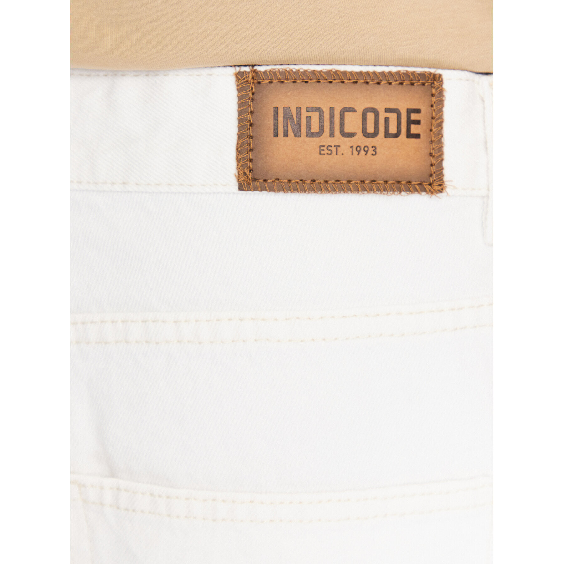 INDICODE Дънкови шорти Tian 80.s denim 70-698 Бял Regular Fit - Pepit.bg